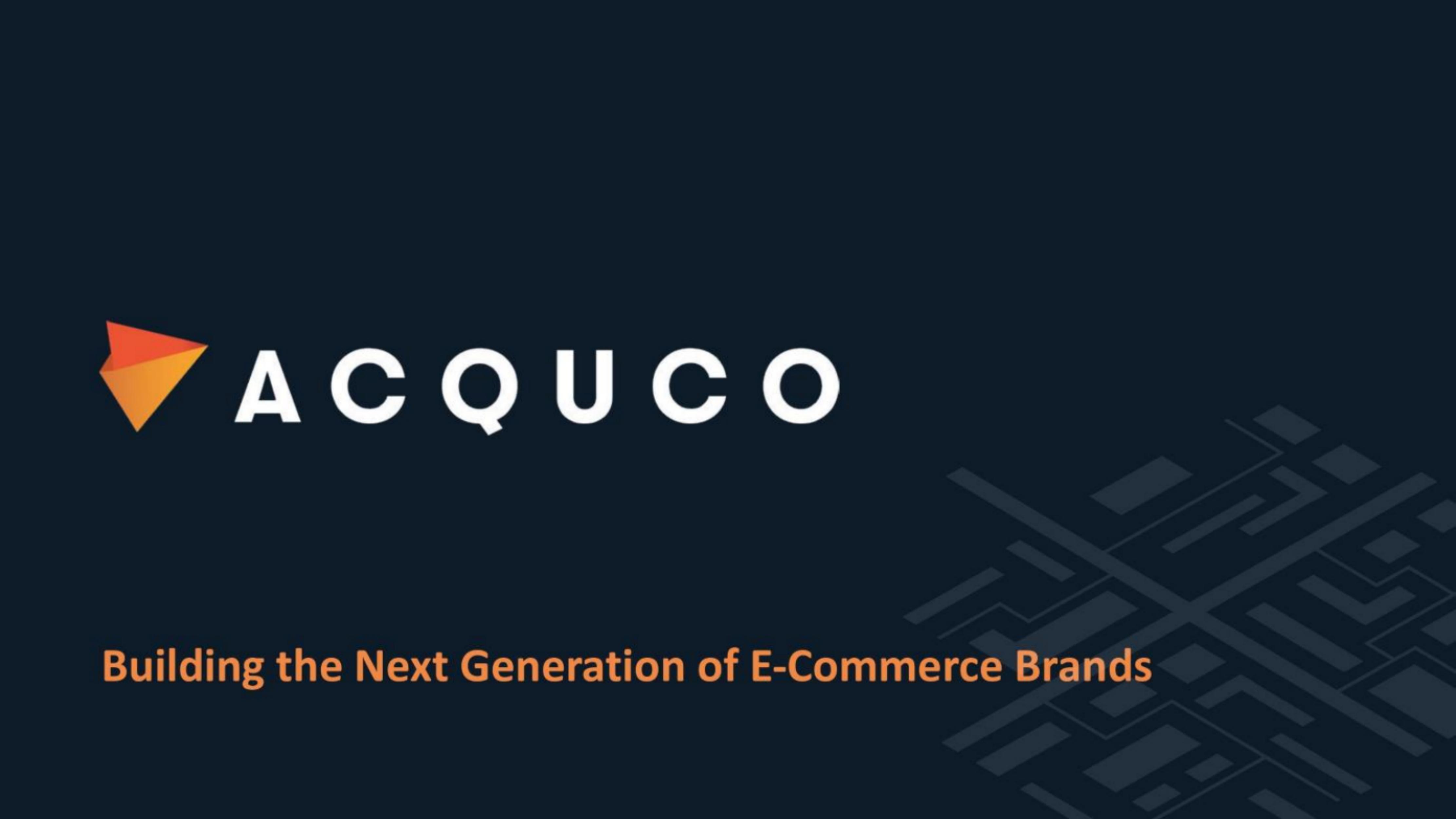 Acquco pitch deck cover