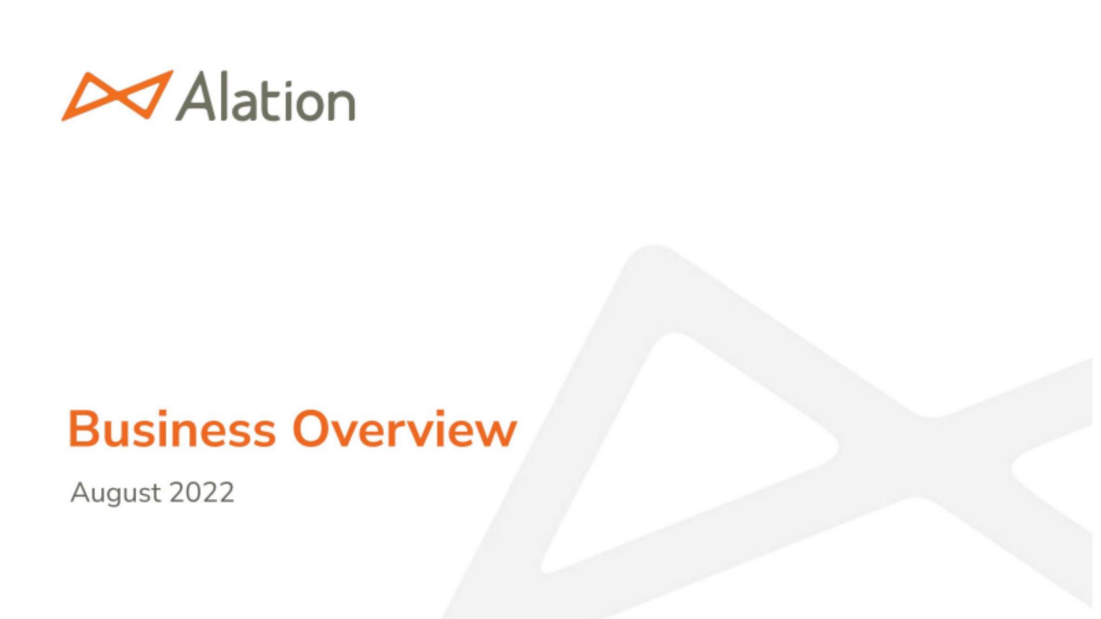 Alation pitch deck cover