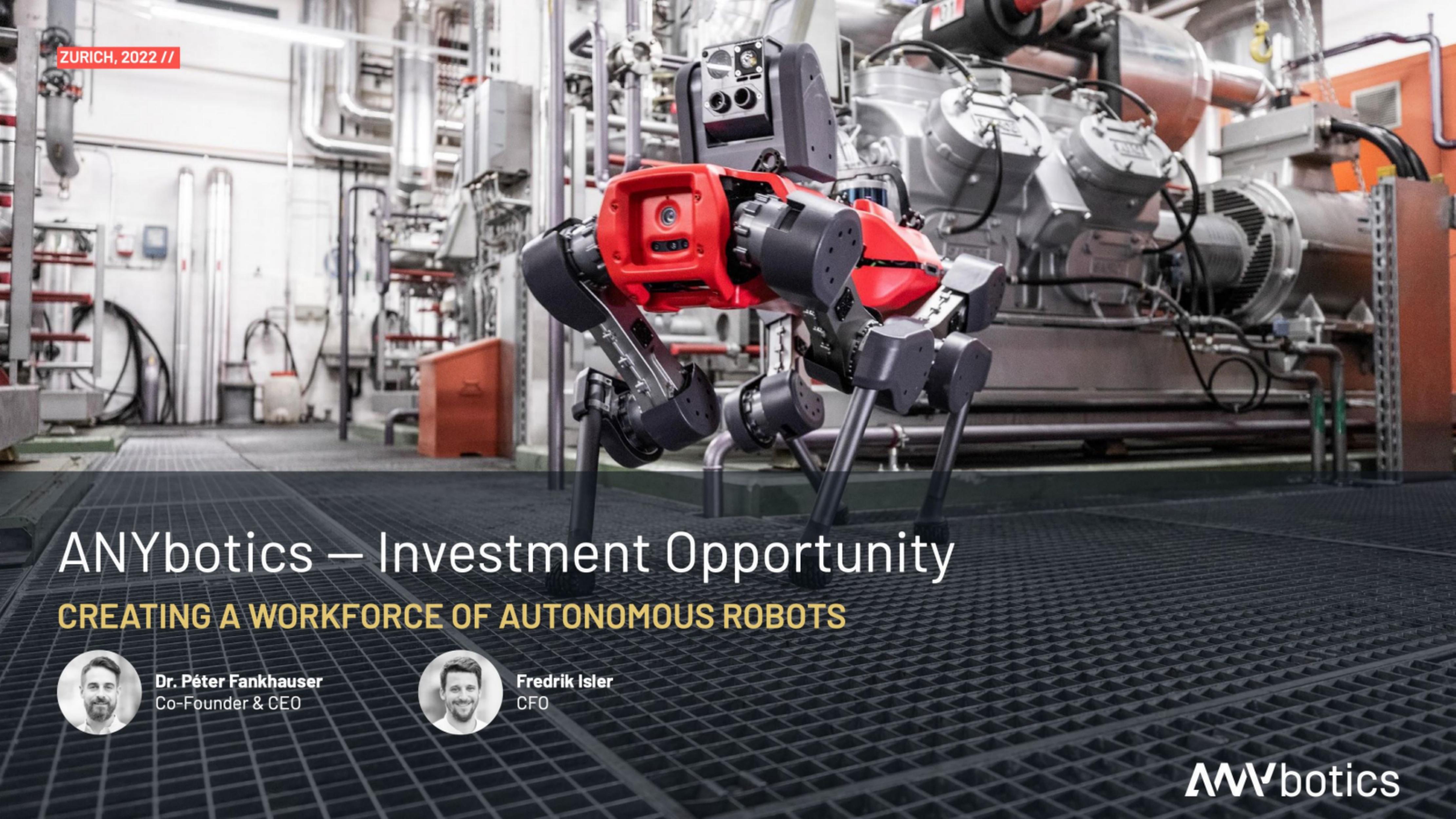 ANYbotics pitch deck cover
