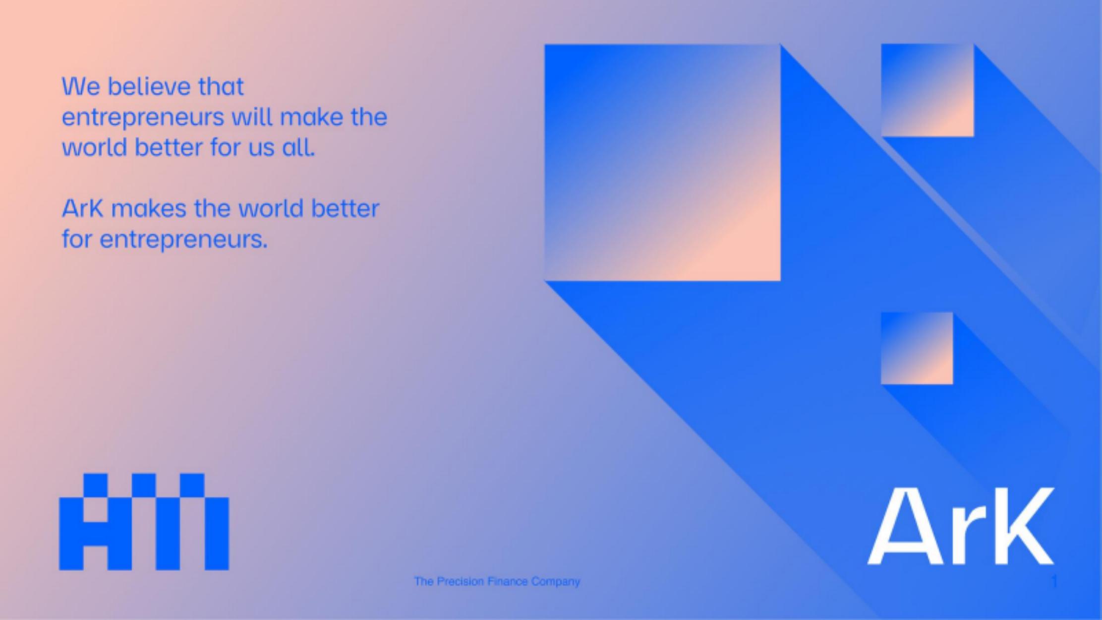 Ark Kapital pitch deck cover