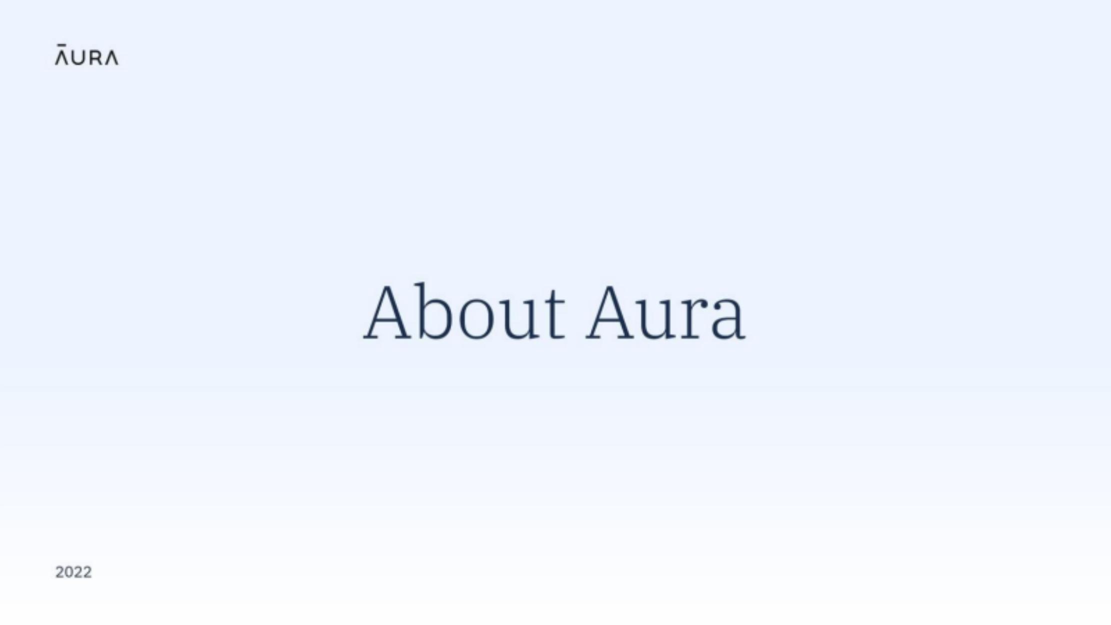 Aura pitch deck cover