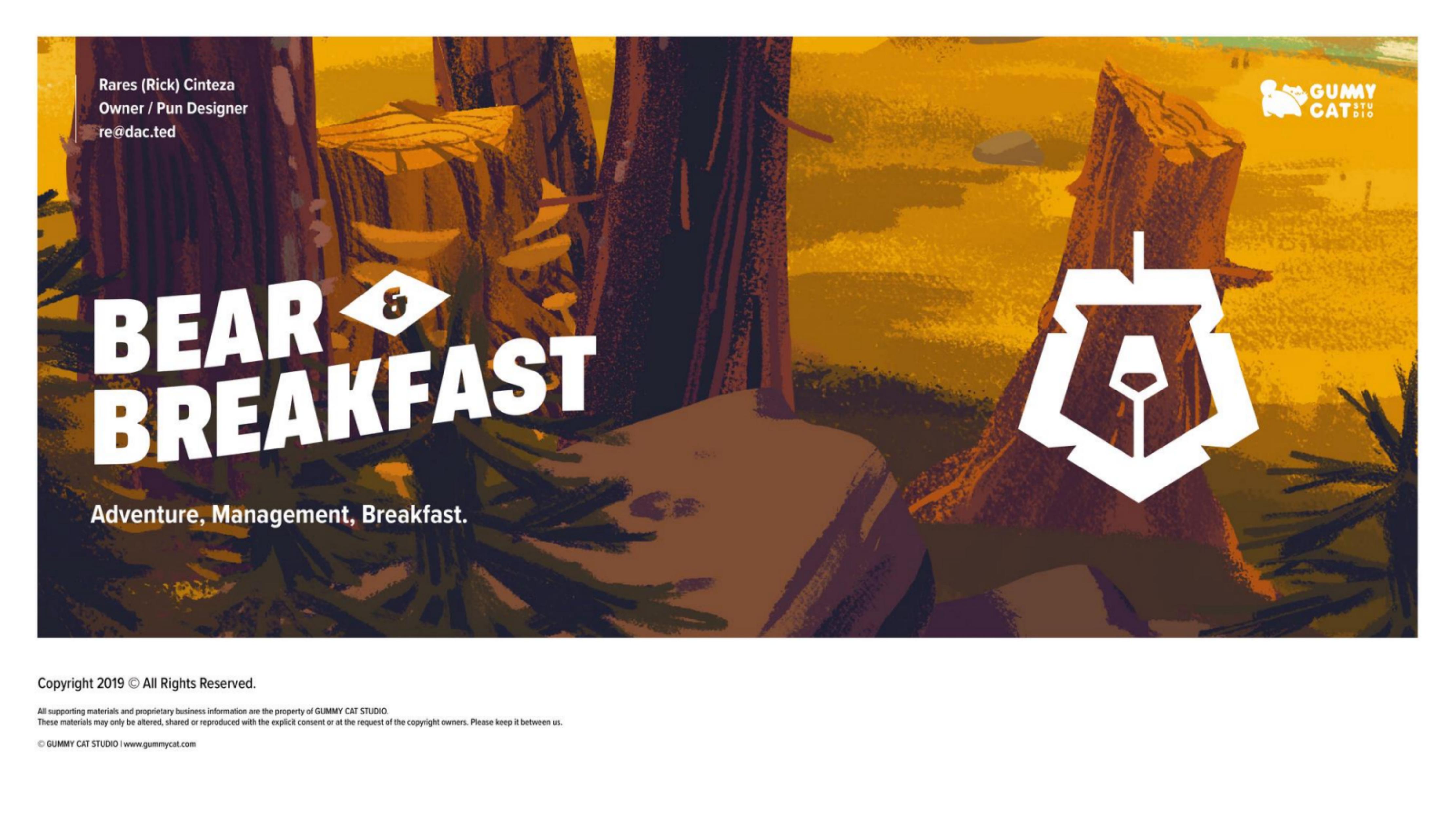 Bear and Breakfast pitch deck cover