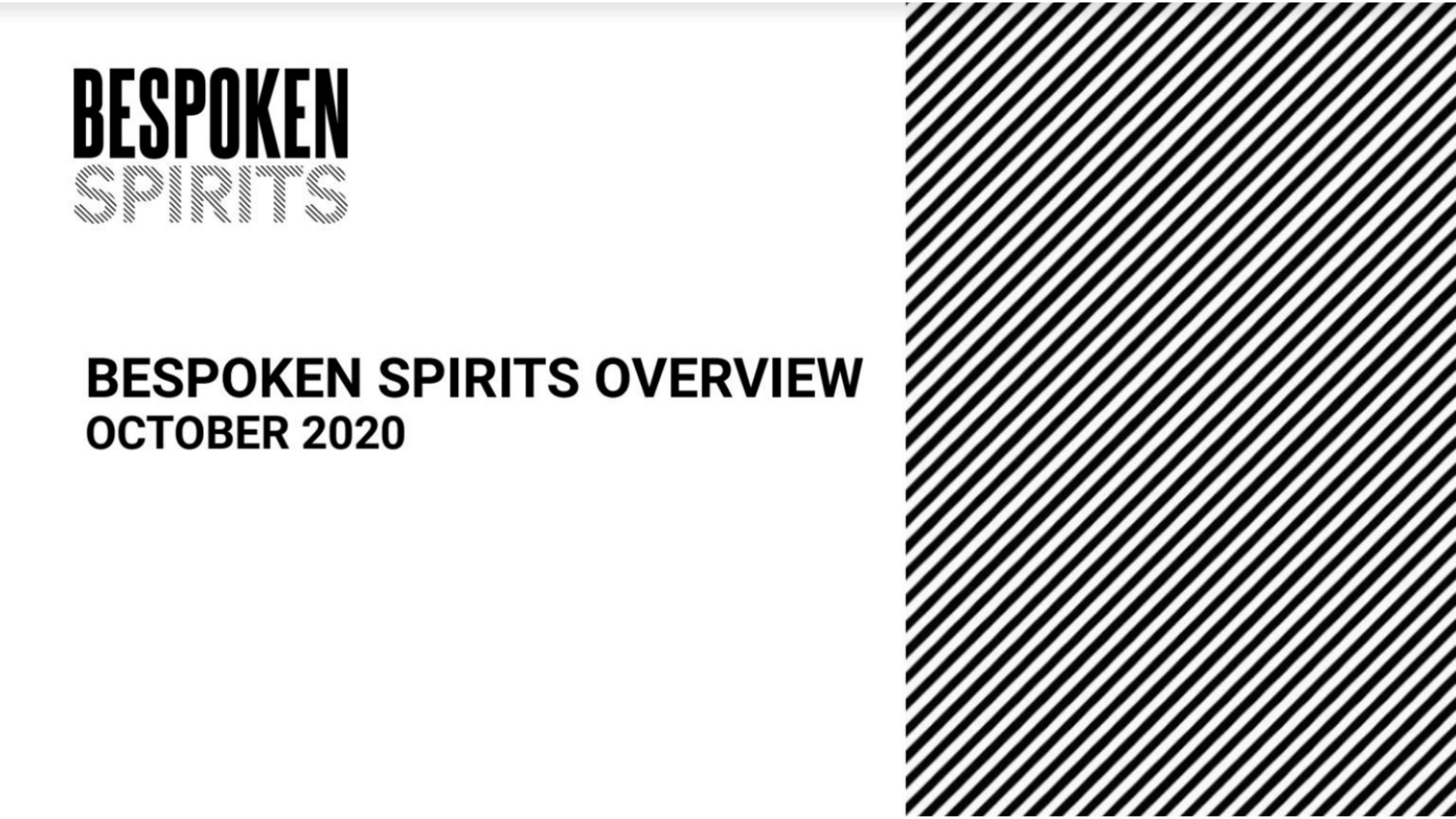 Bespoken Spirits pitch deck cover