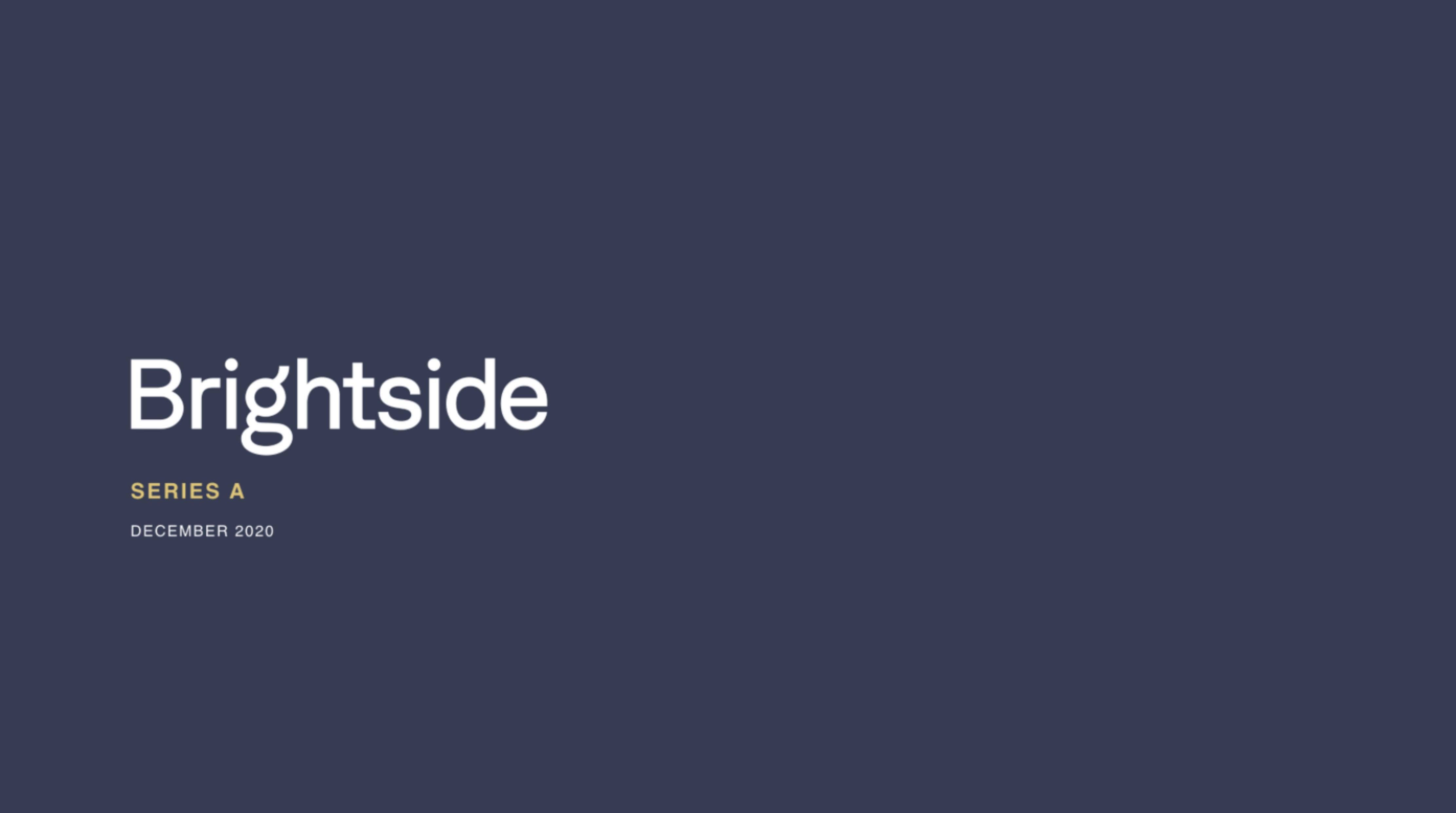 Brightside pitch deck cover
