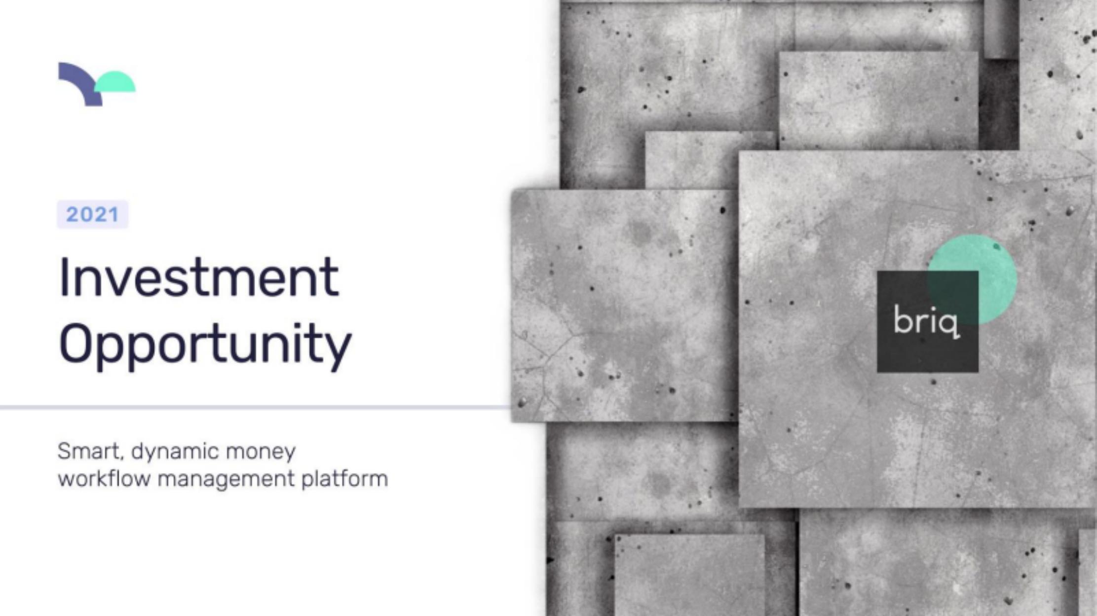 Briq pitch deck cover
