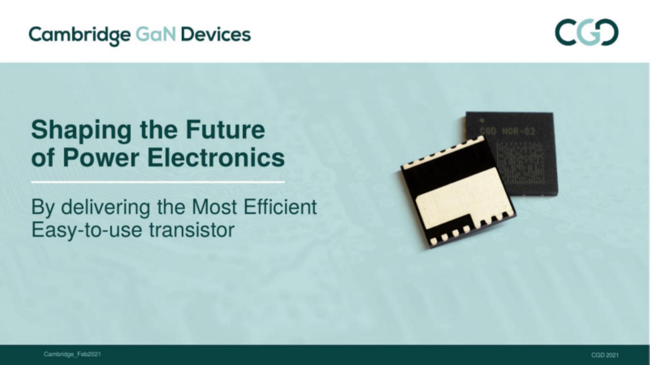 Cambridge GaN Devices pitch deck cover
