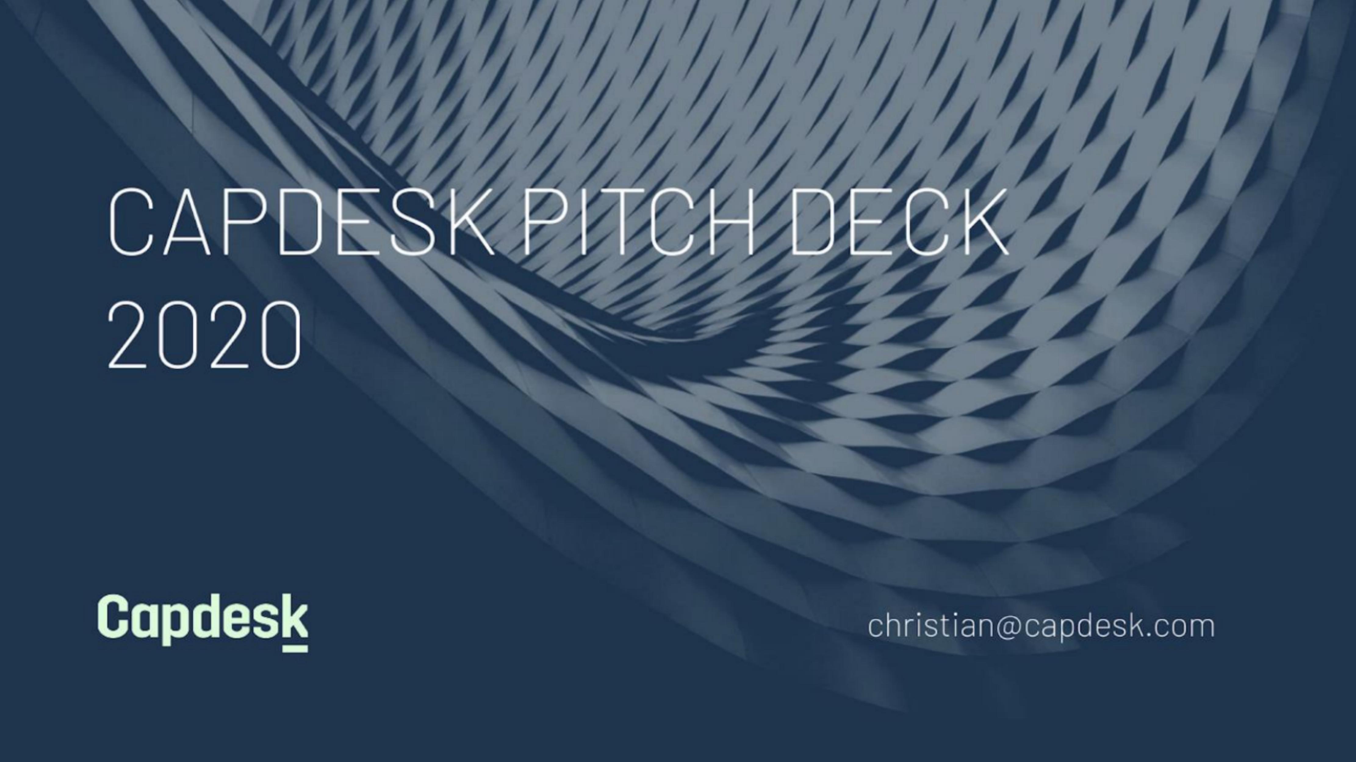 Capdesk pitch deck cover