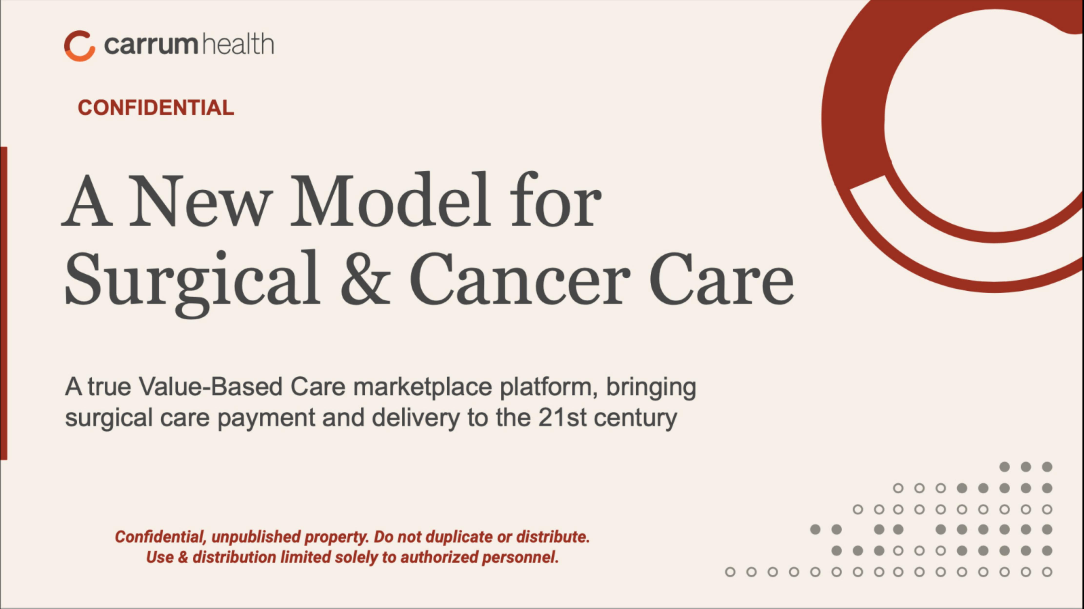 Carrum Health pitch deck cover