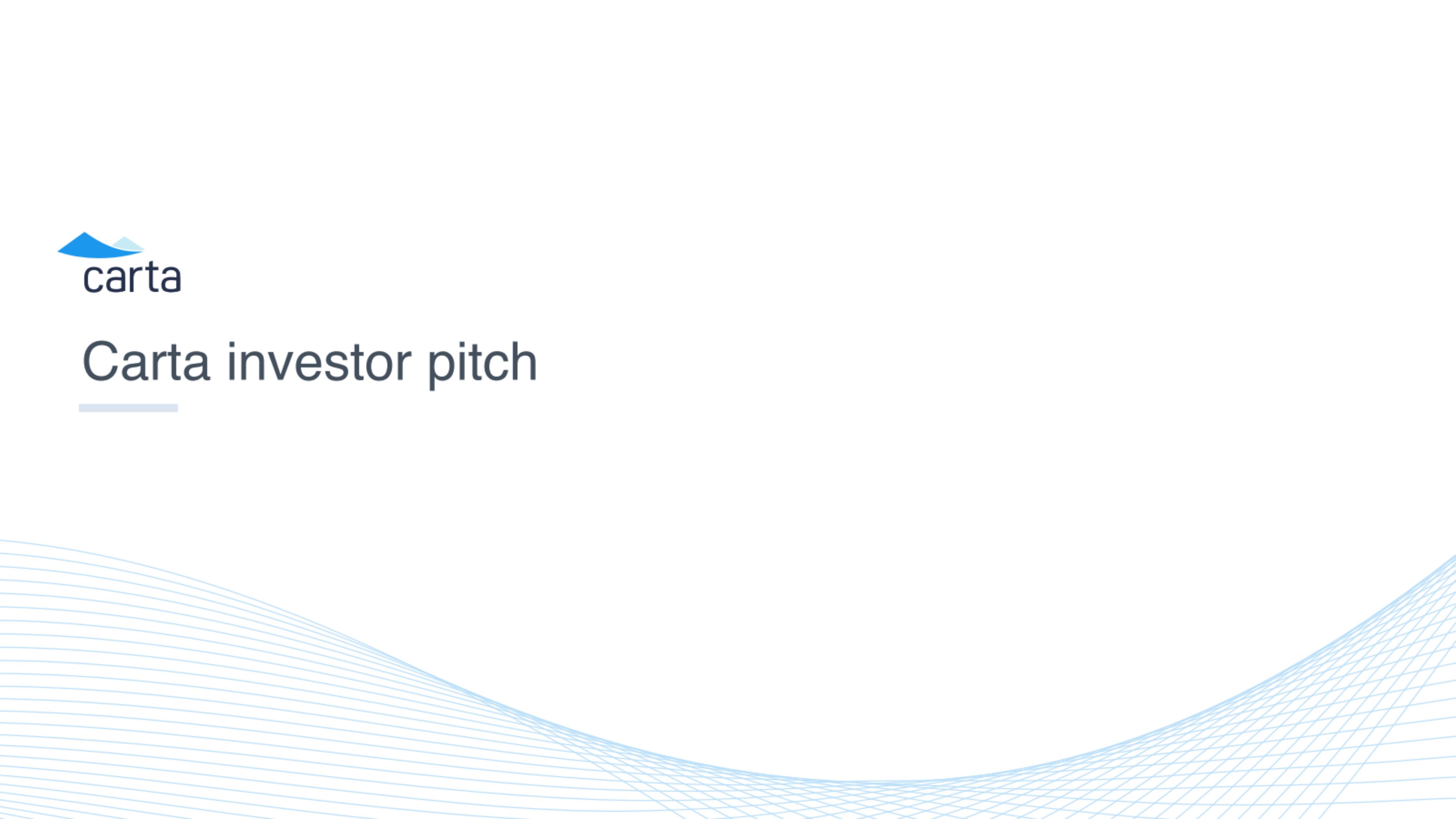 Carta Series D pitch deck cover
