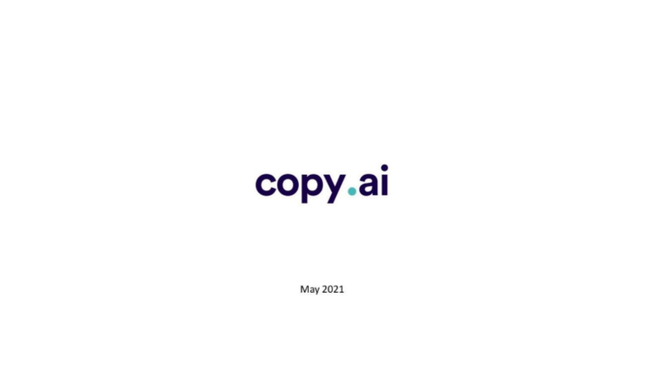 Copy.AI pitch deck cover