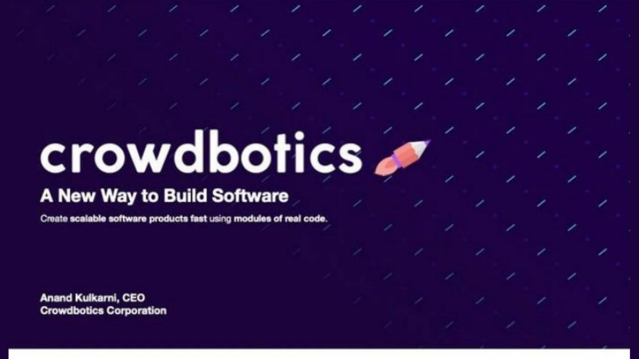 Crowdbotics pitch deck cover