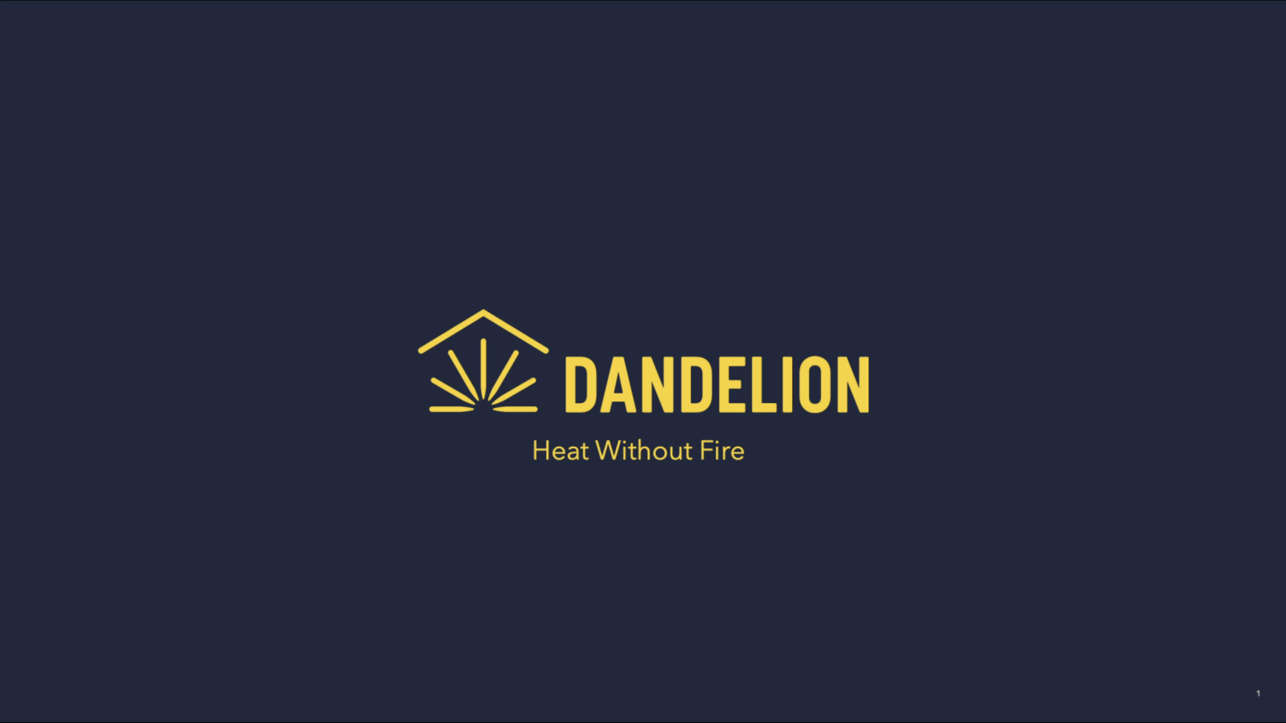 Dandelion Energy pitch deck cover