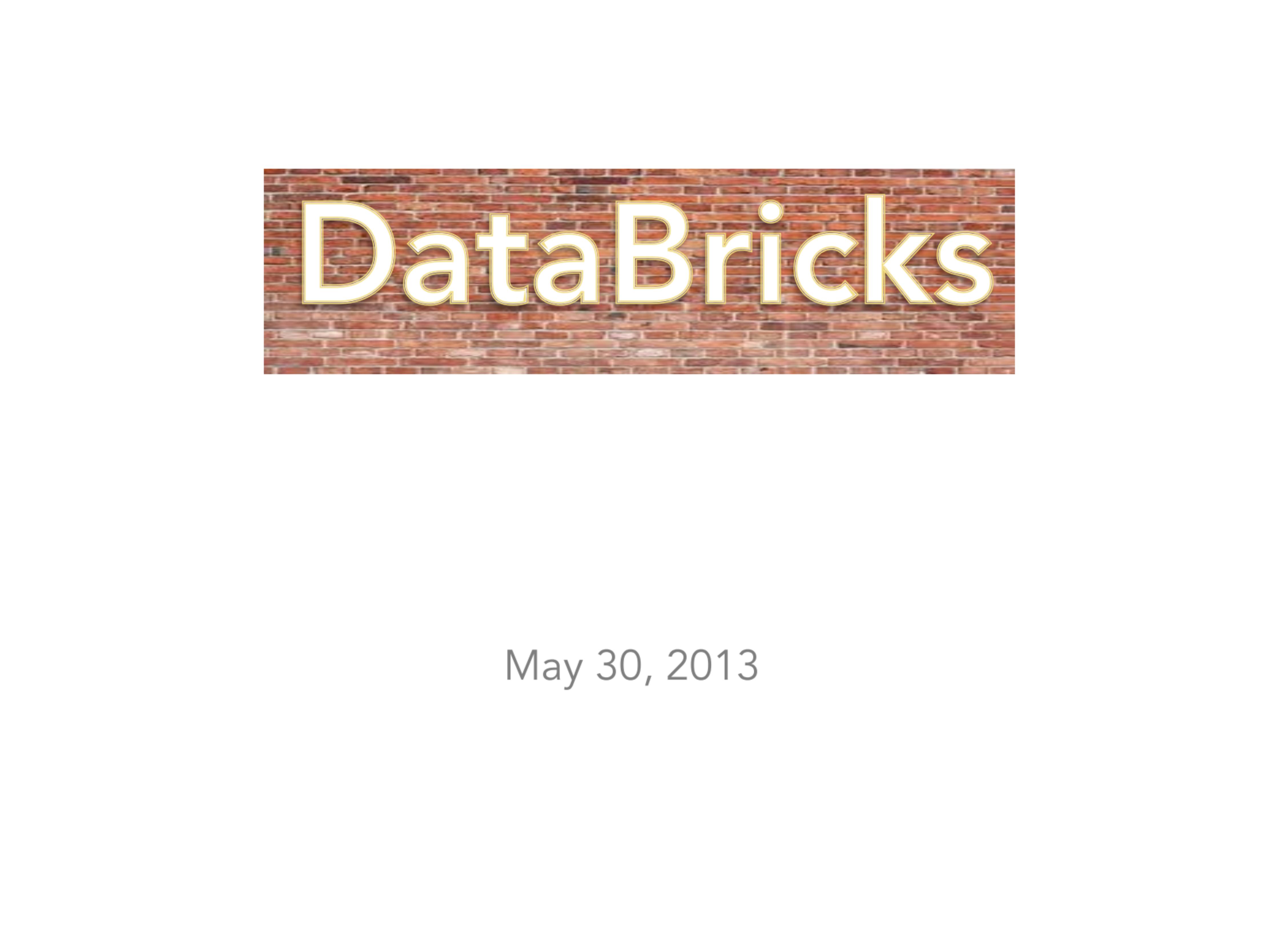 Databricks Series A pitch deck cover
