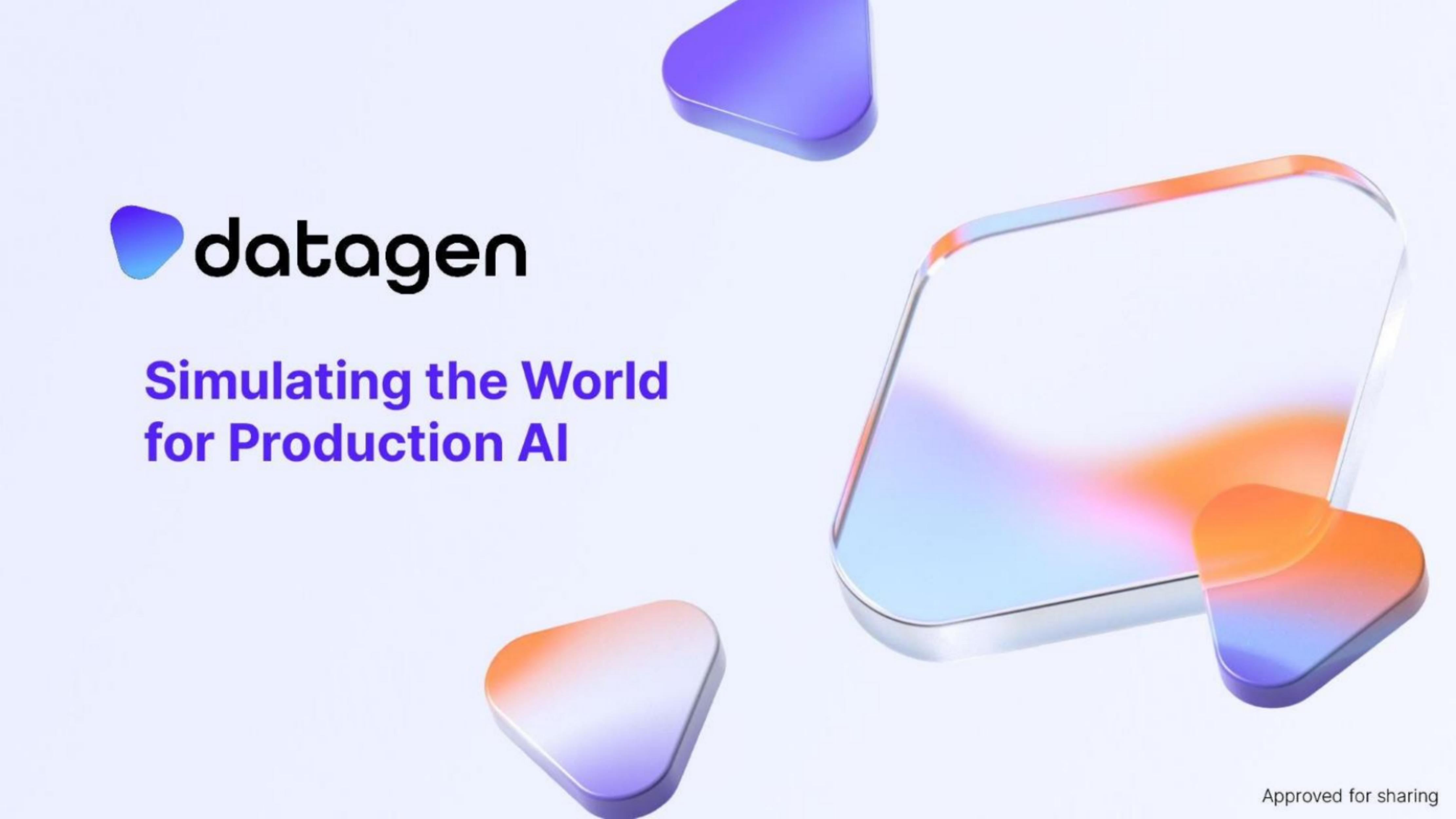 Datagen pitch deck cover