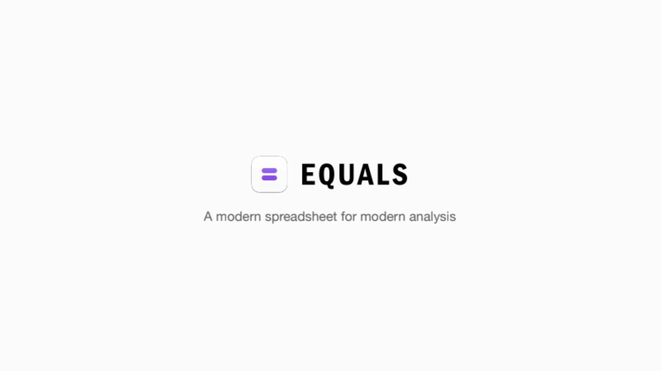Equals pitch deck cover