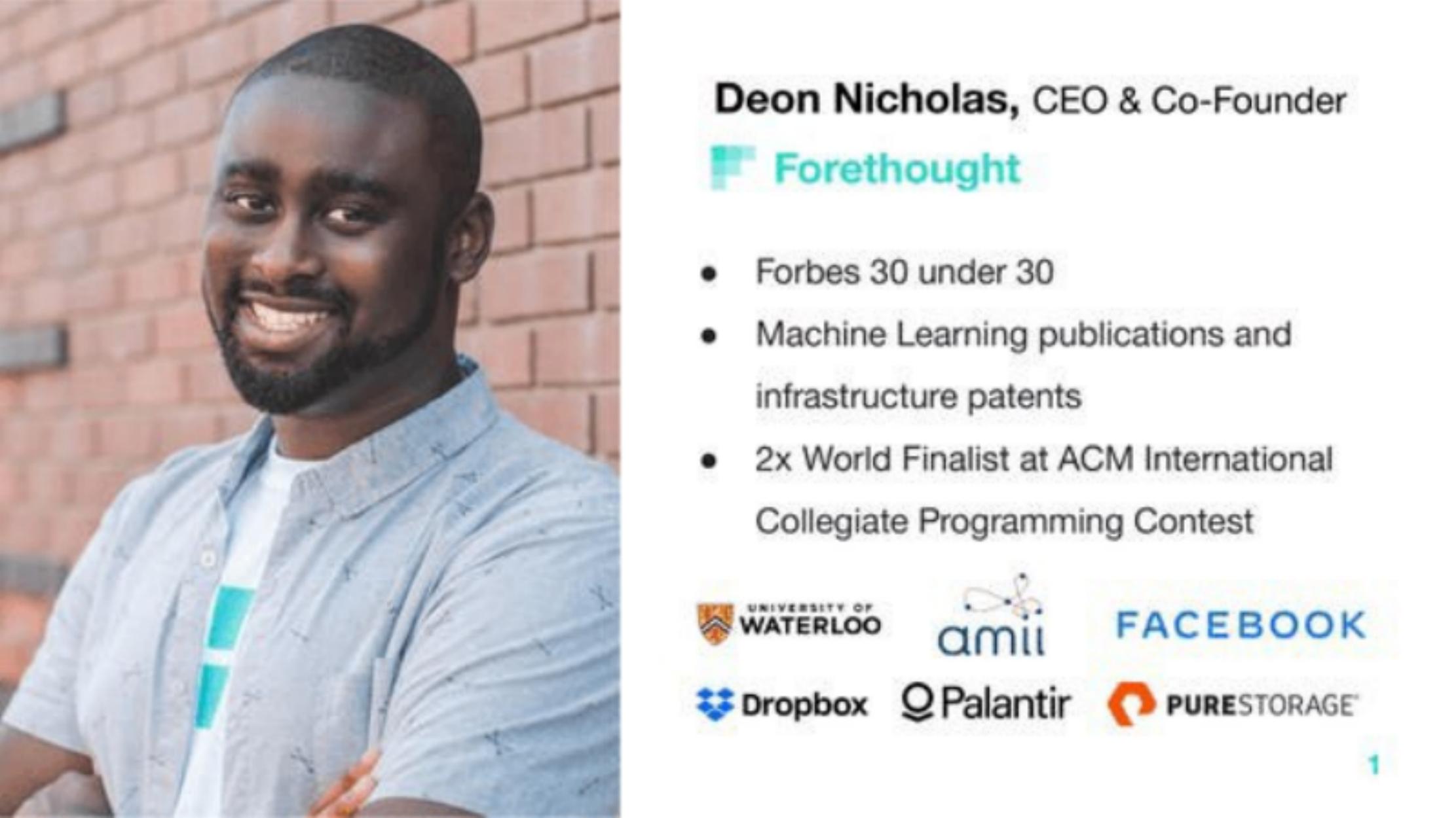 Forethought (Series B) pitch deck cover