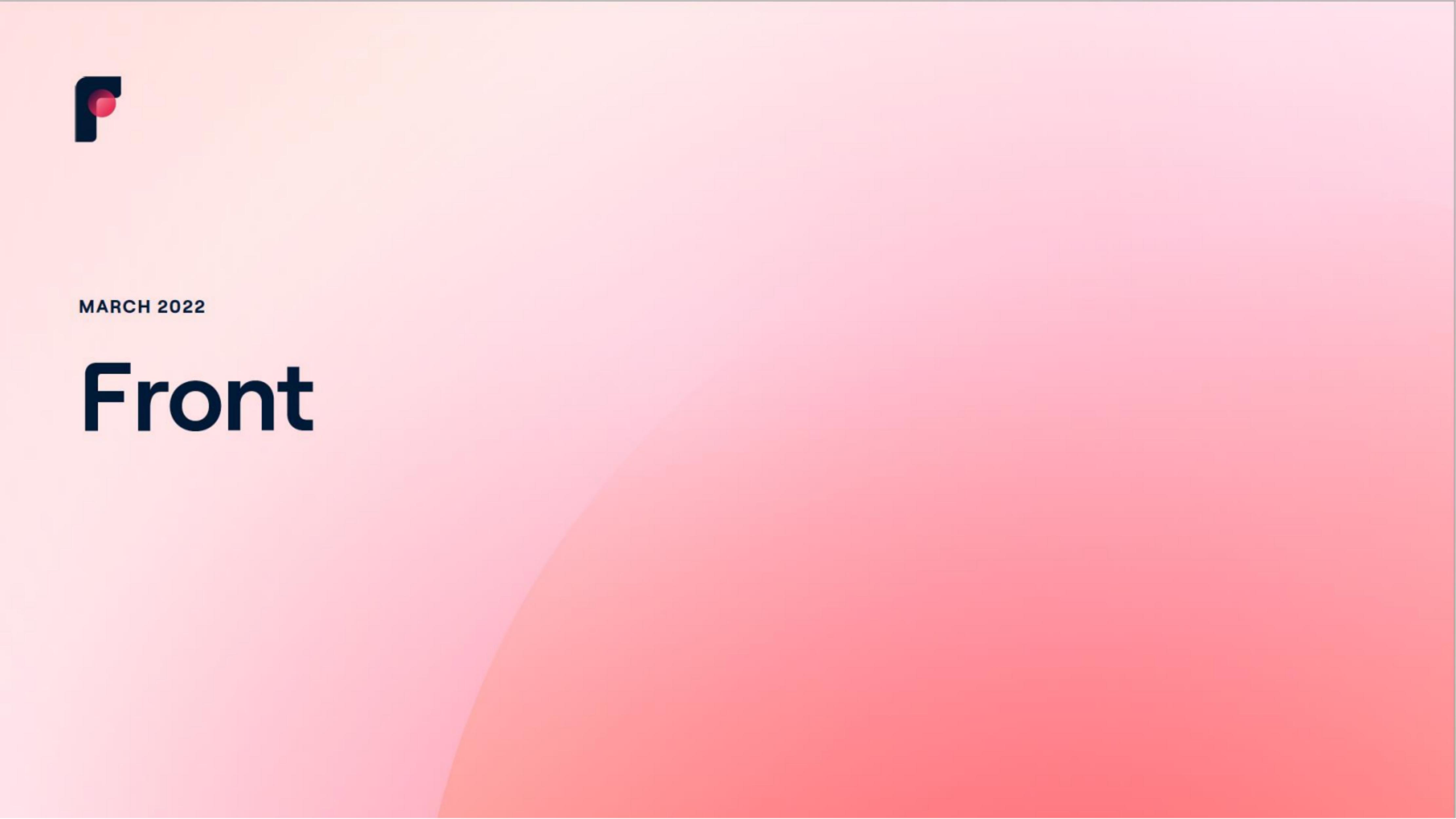 Front (Series D) pitch deck cover