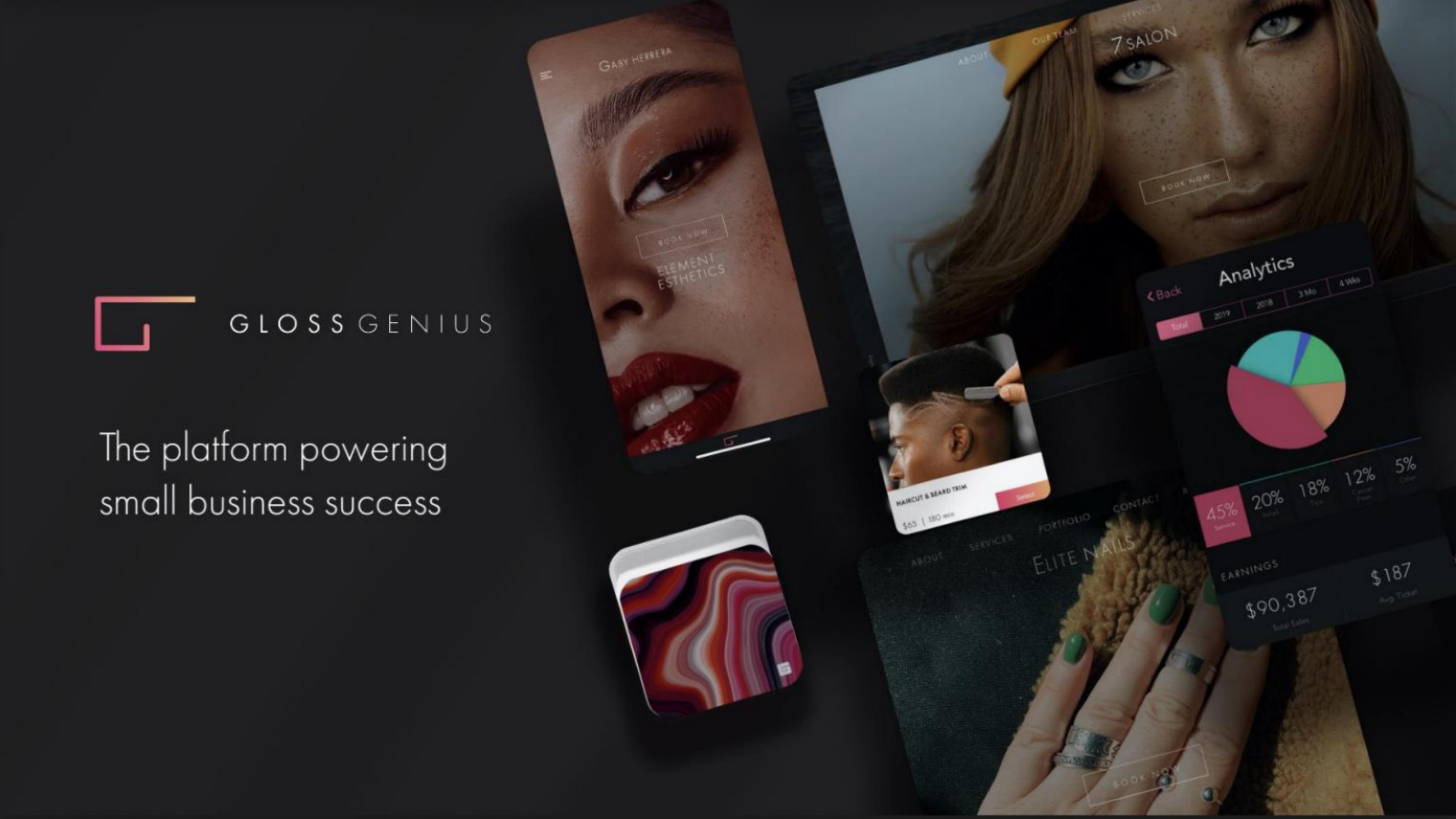 GlossGenius pitch deck cover