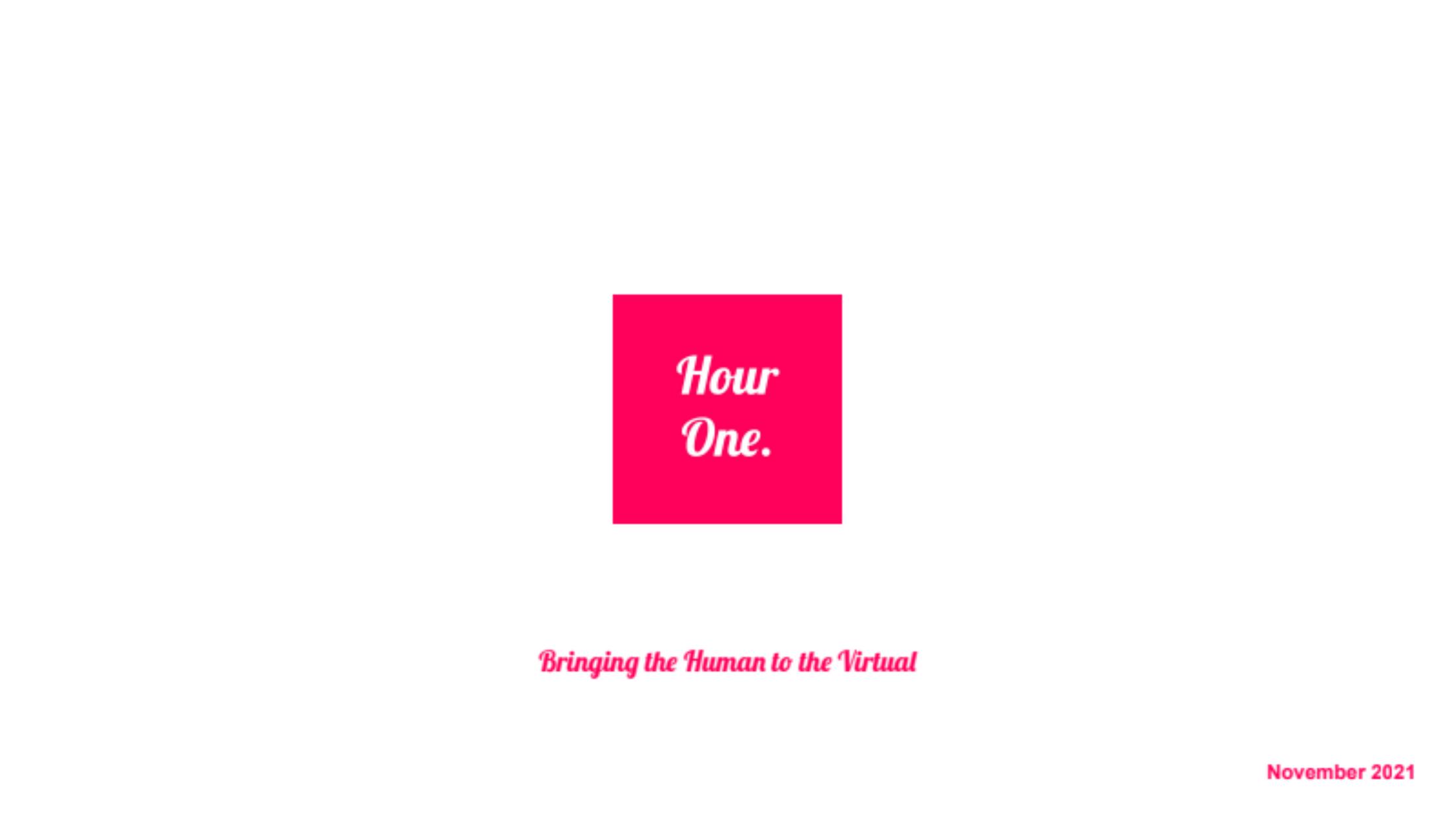 Hour One pitch deck cover
