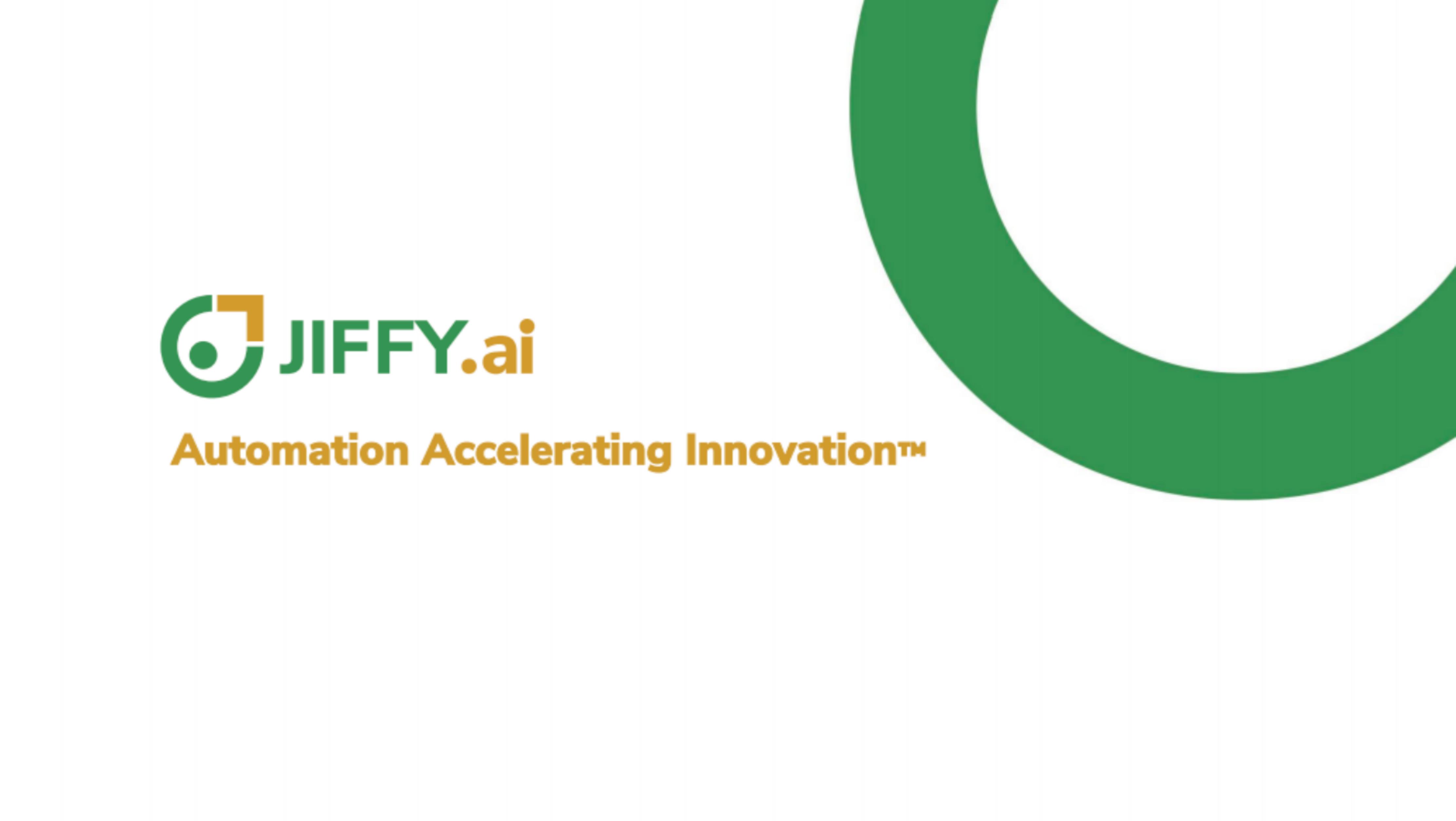 JIFFY.ai pitch deck cover