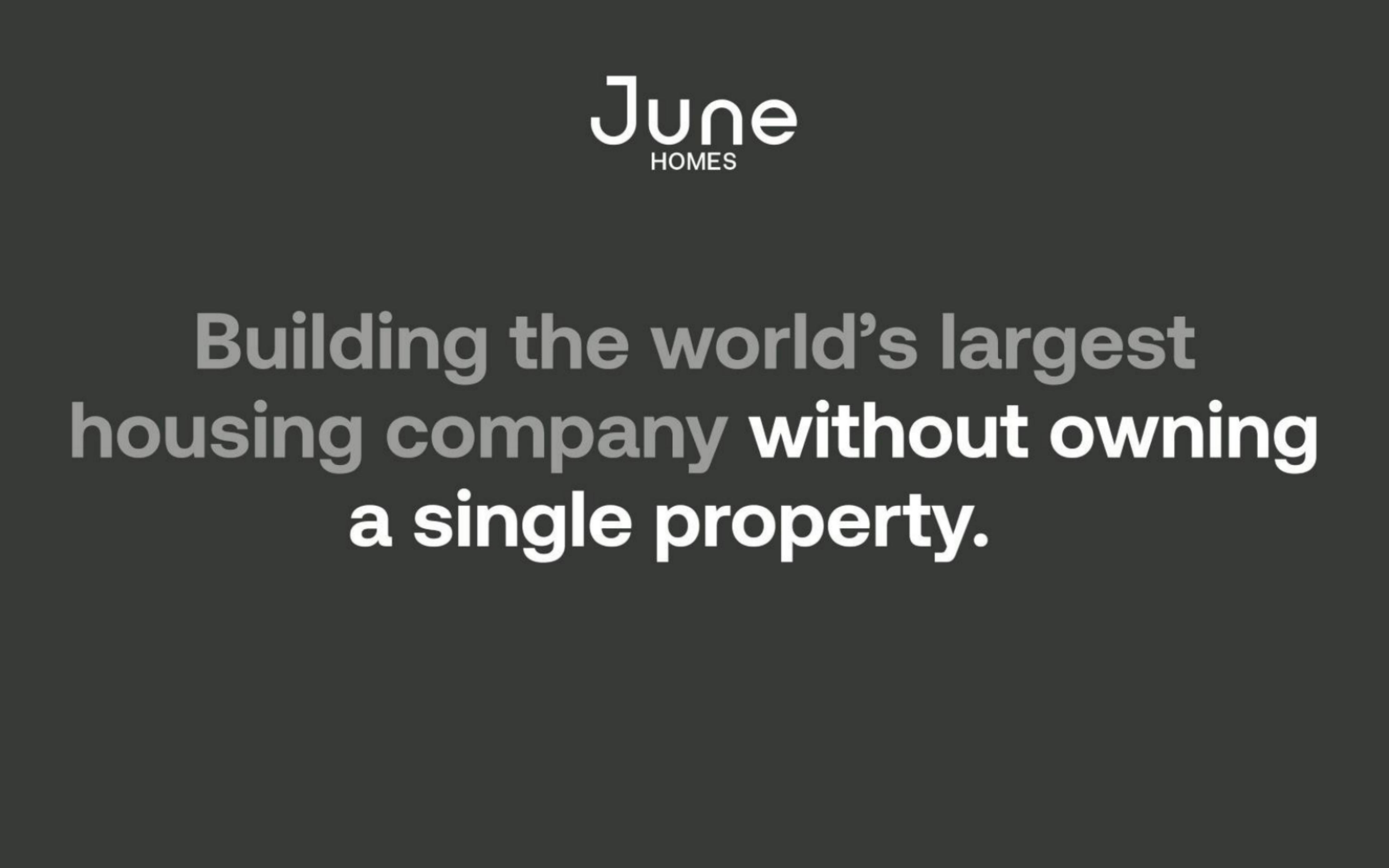 June Homes pitch deck cover