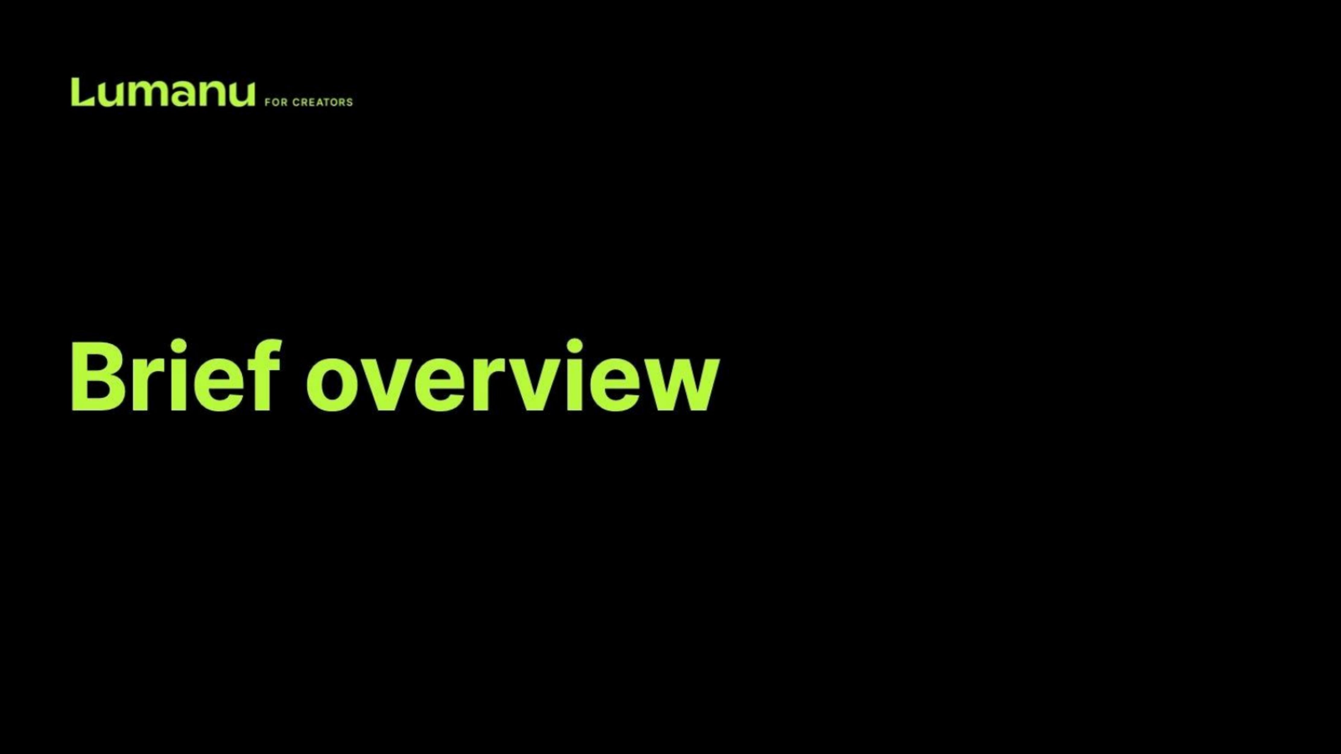 Lumanu pitch deck cover