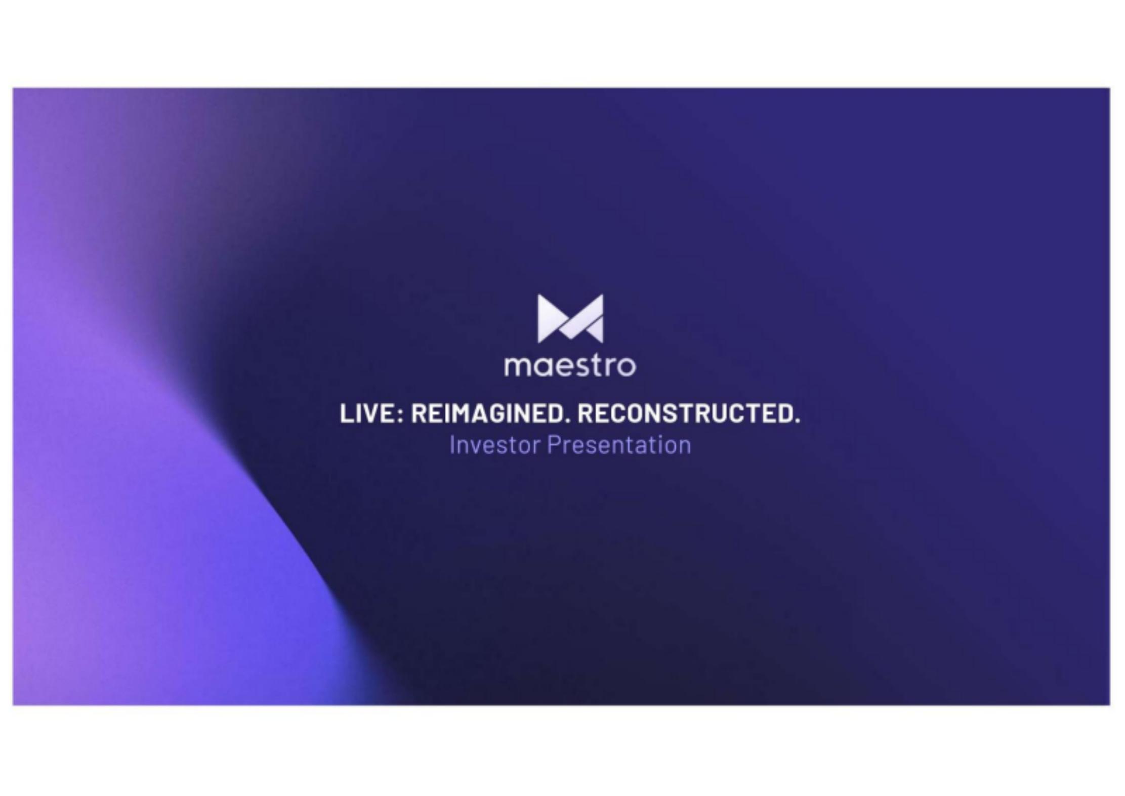 Maestro pitch deck cover