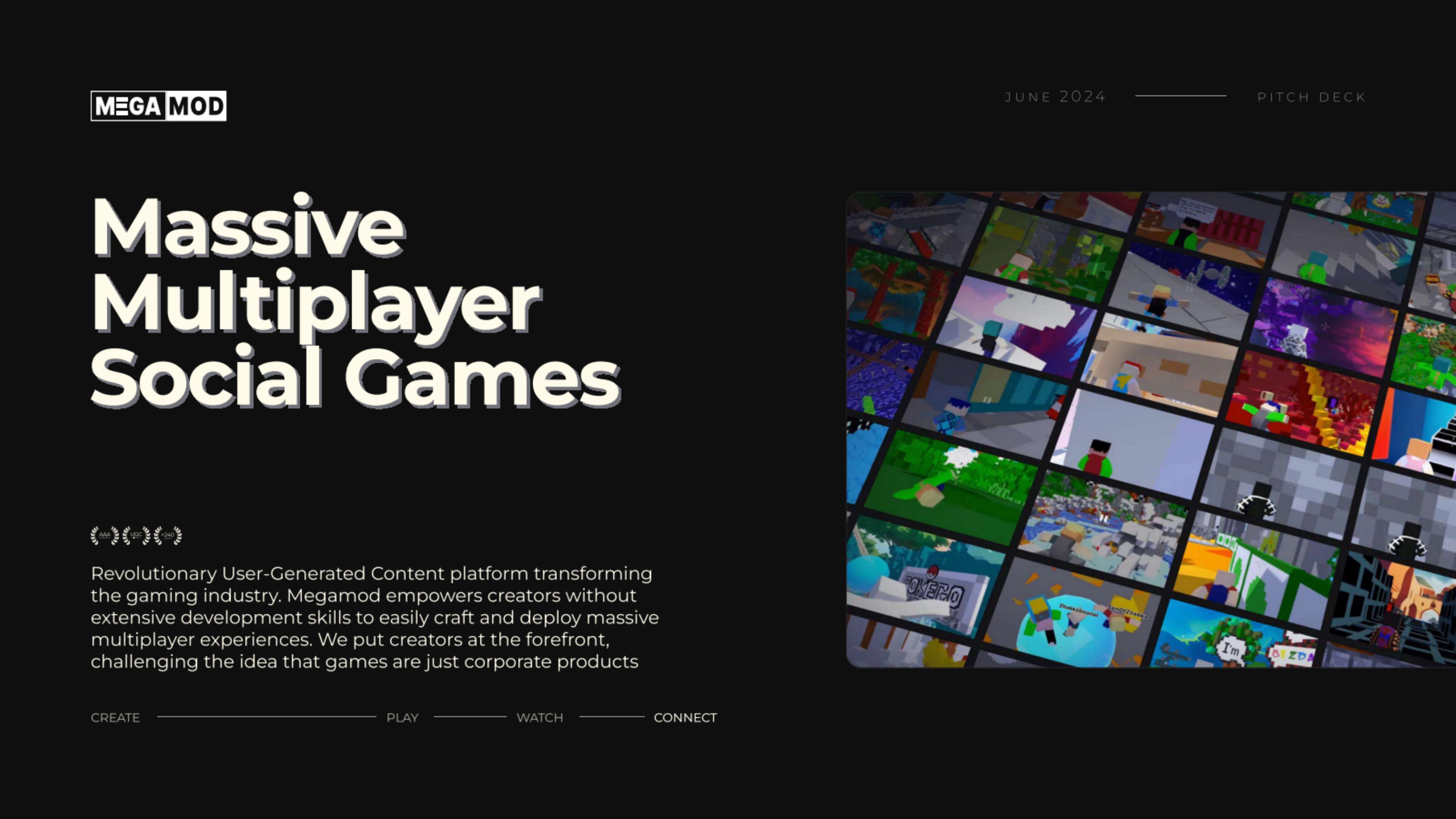 Megamod pitch deck cover