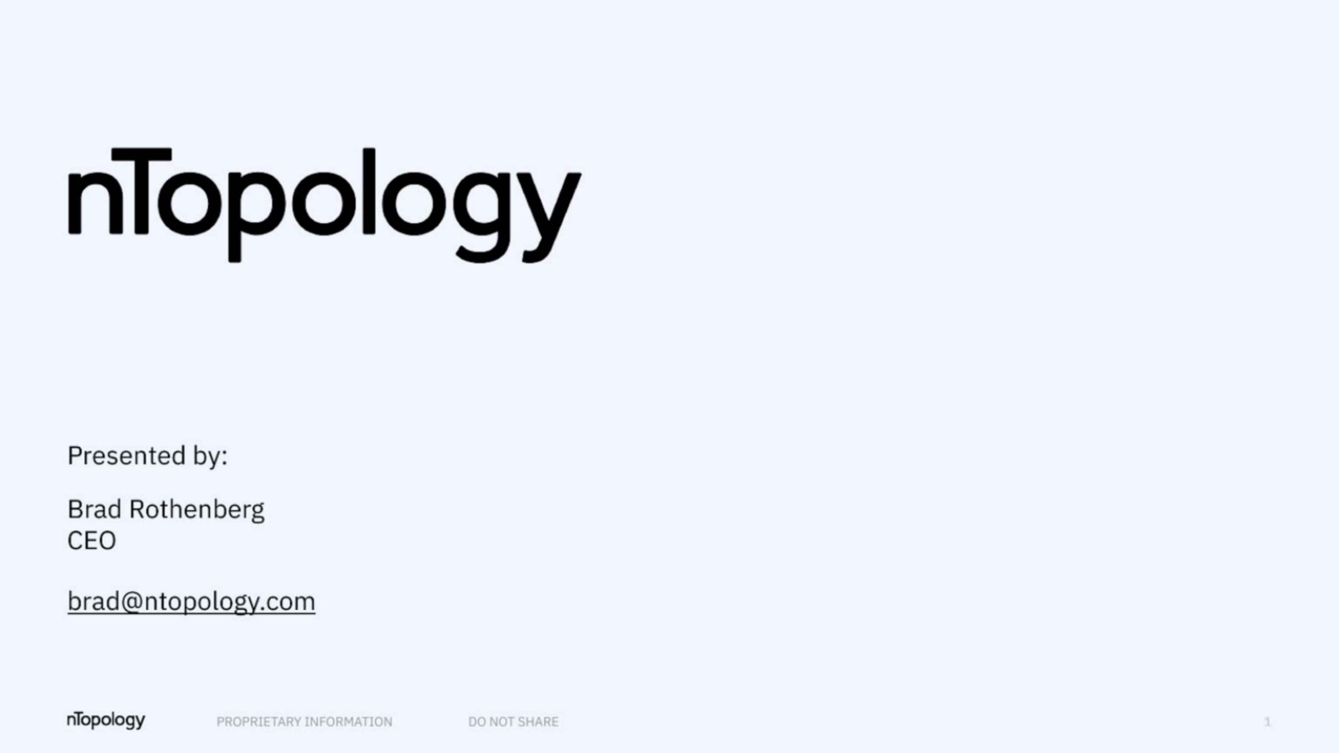 nTopology pitch deck cover