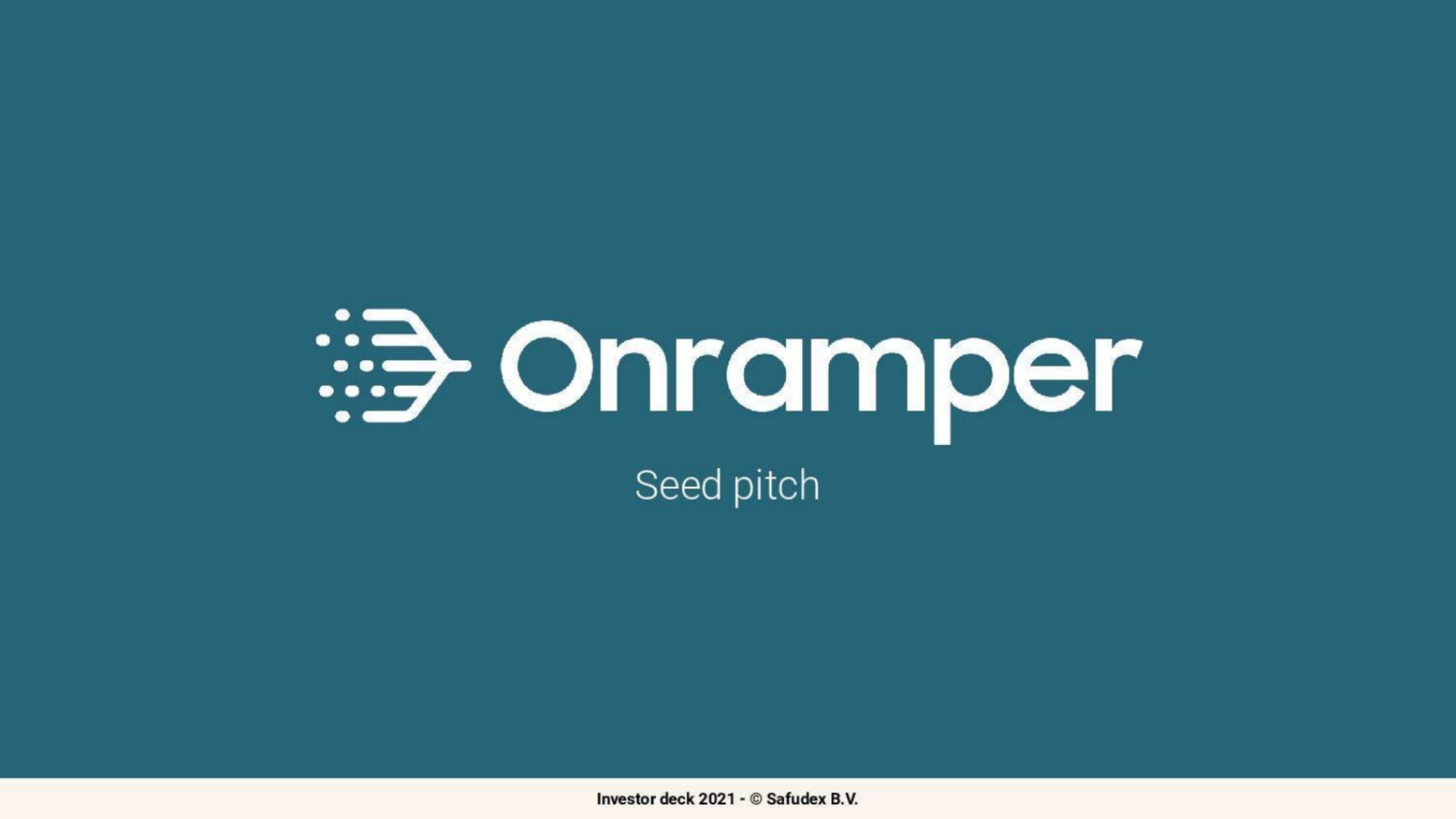 Onramper pitch deck cover