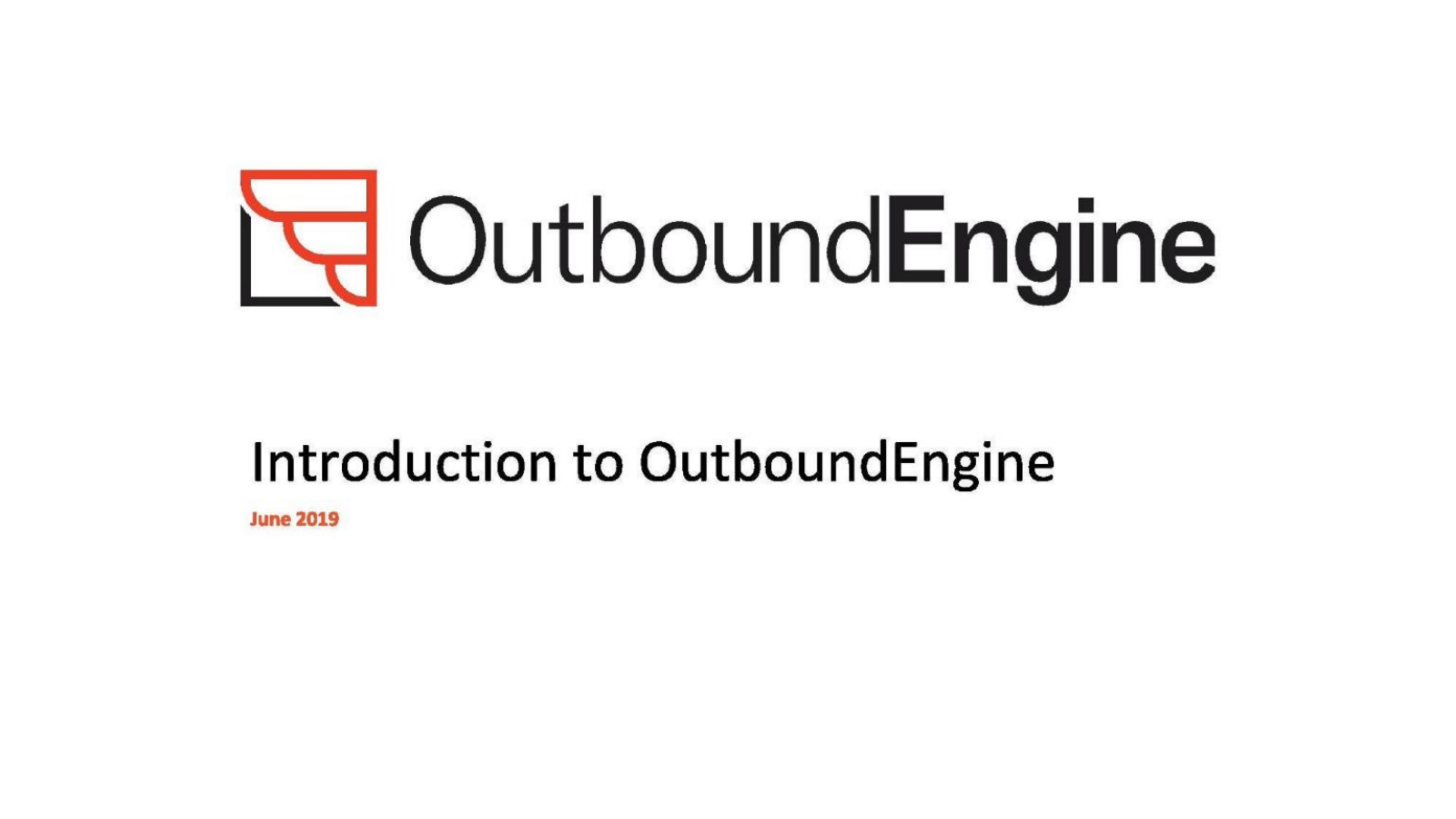 OutboundEngine pitch deck cover