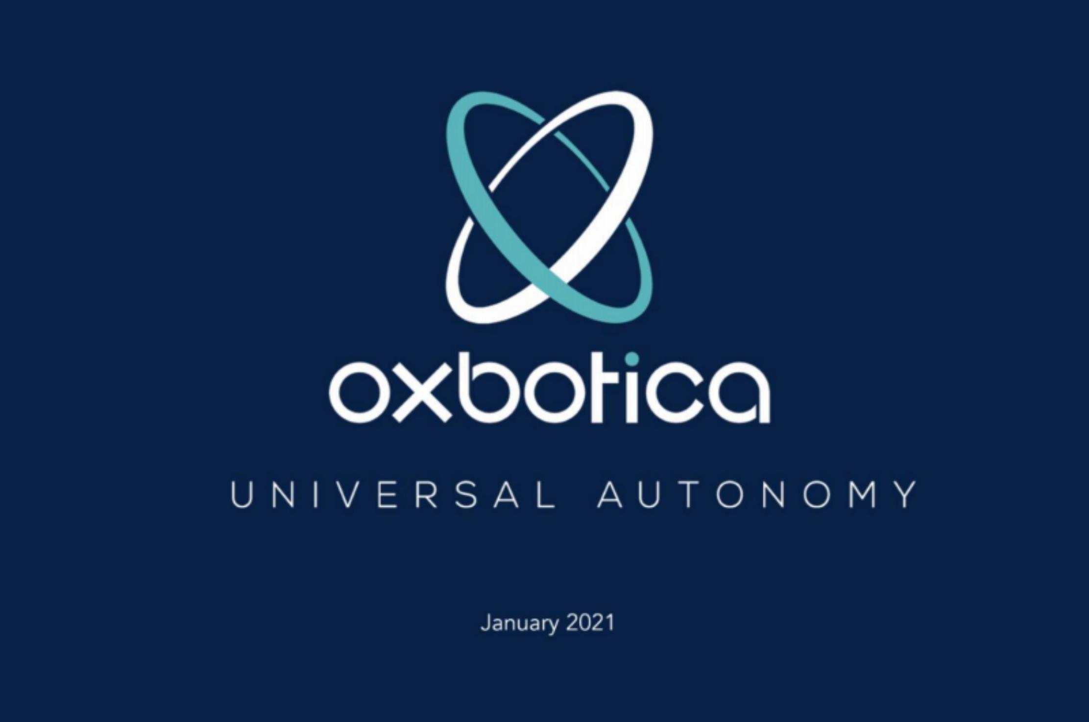 Oxbotica pitch deck cover