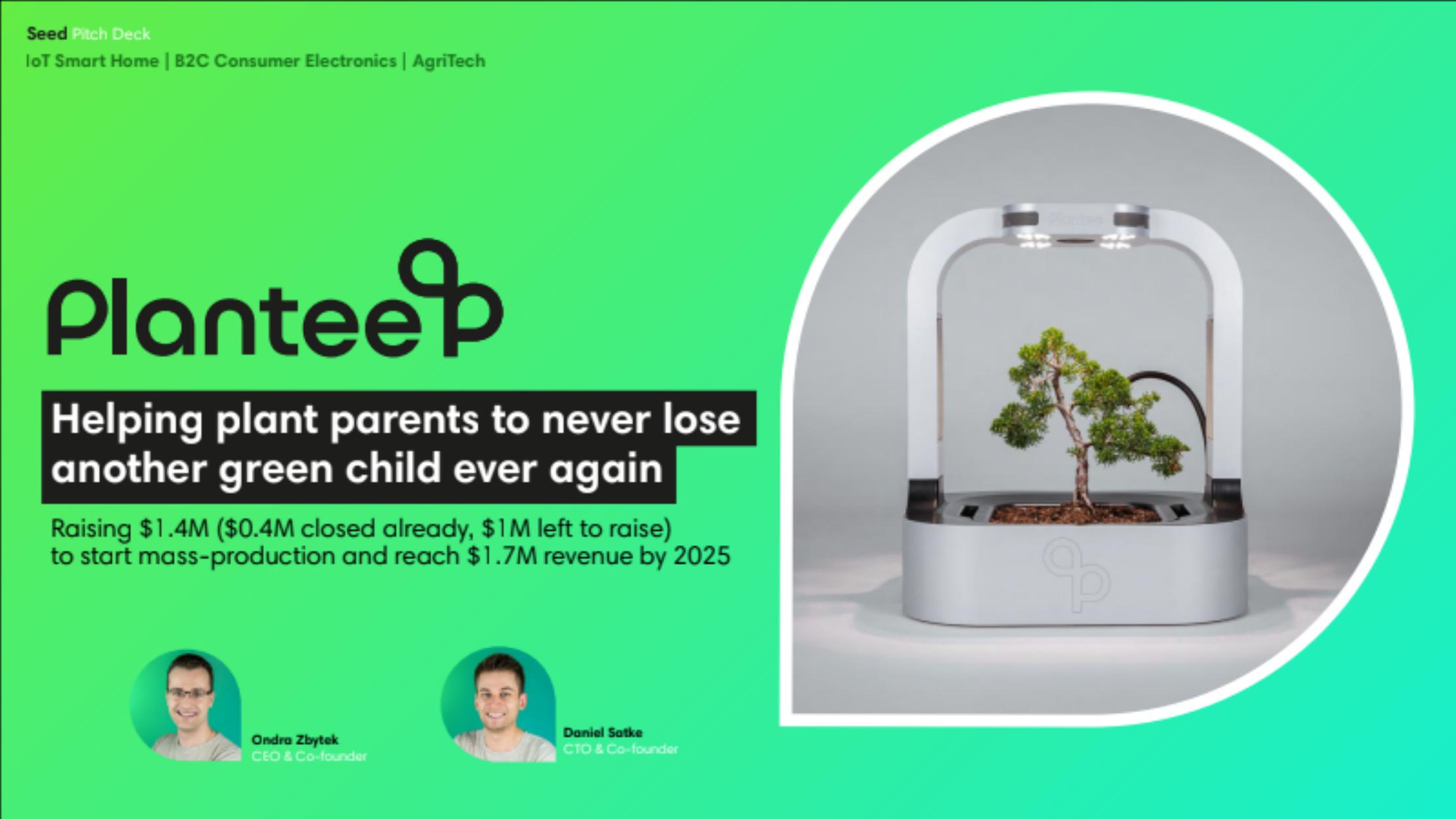Plantee Innovations pitch deck cover