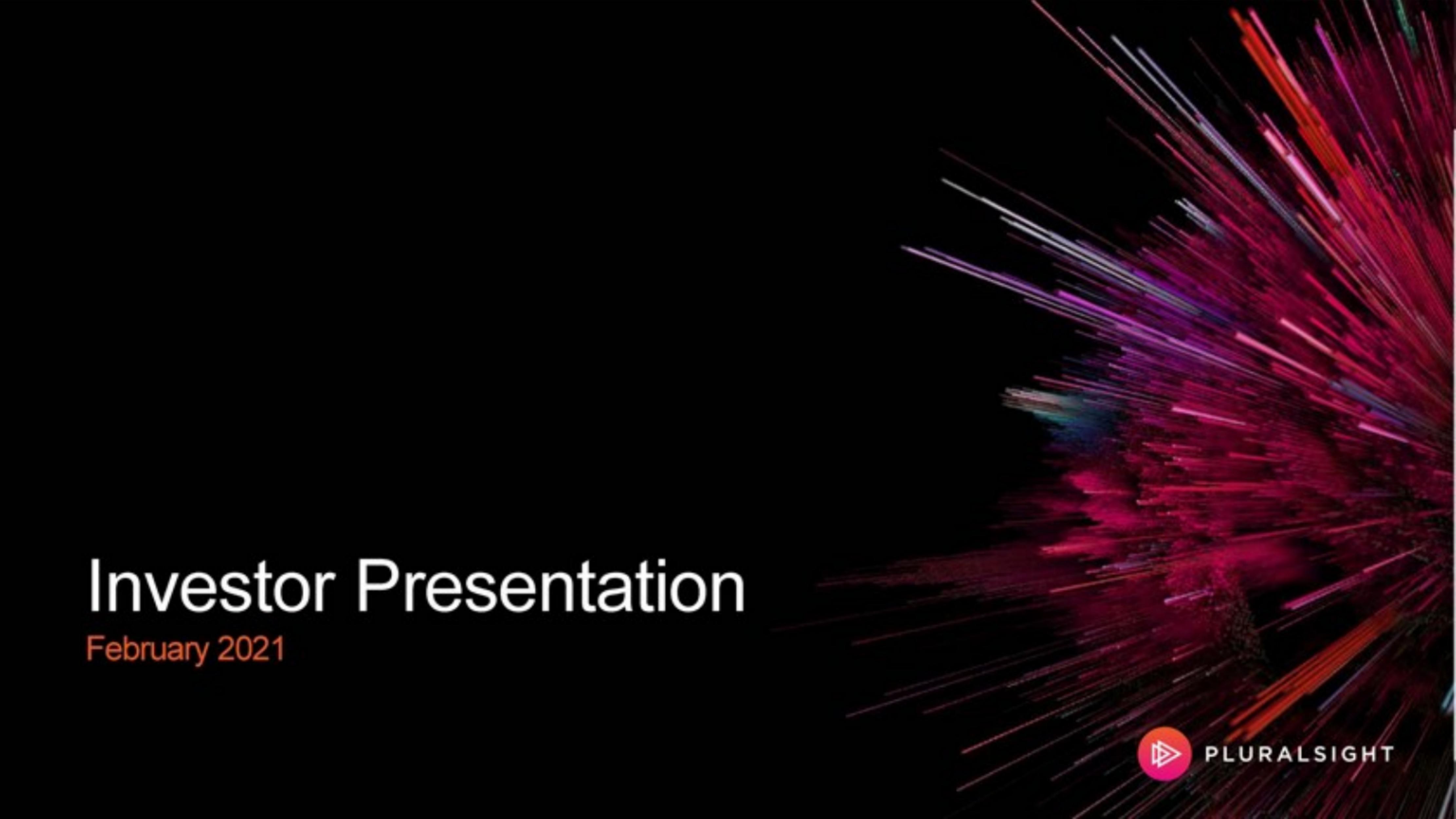 Pluralsight Acquisition pitch deck cover