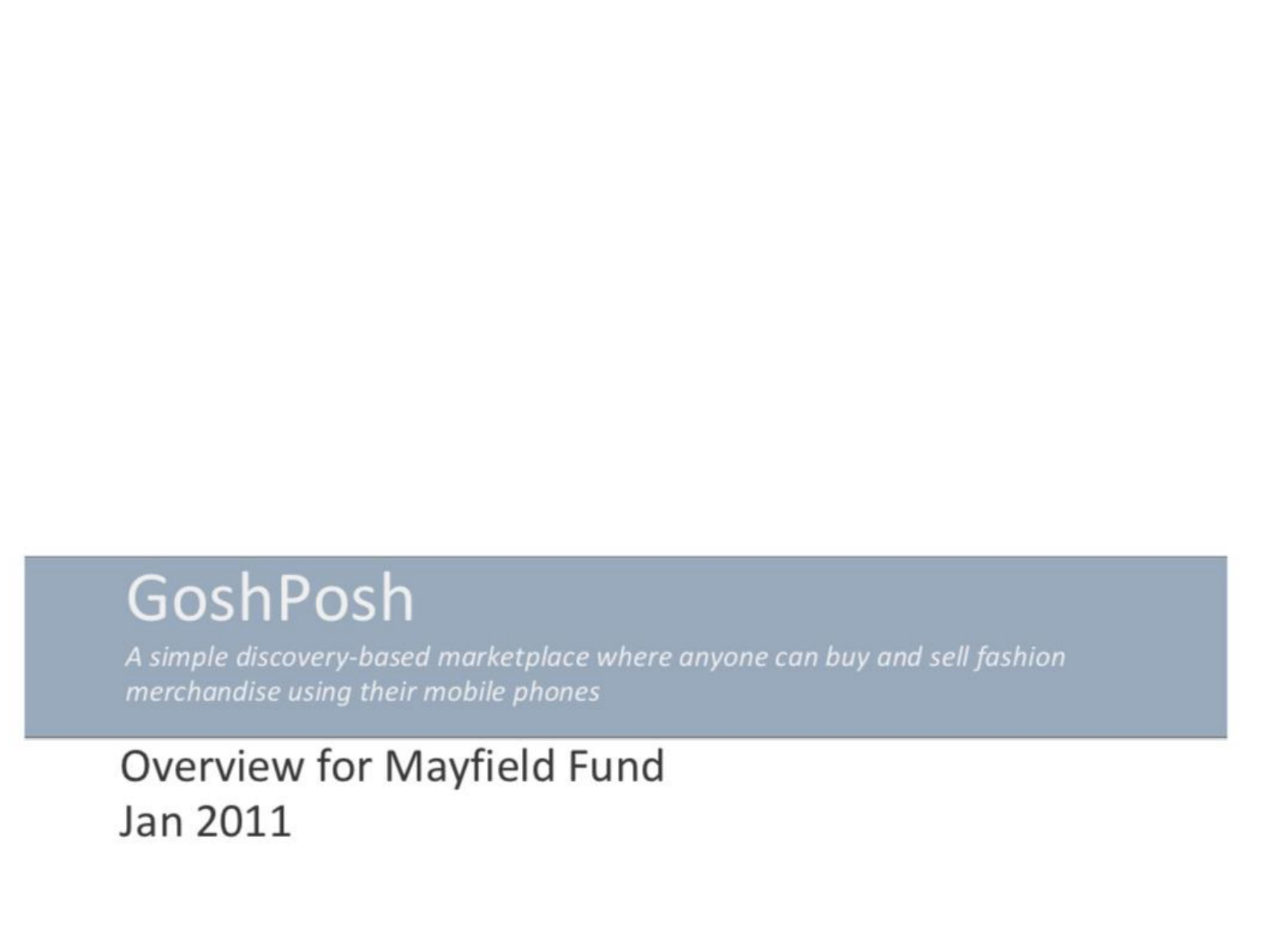 Poshmark pitch deck cover
