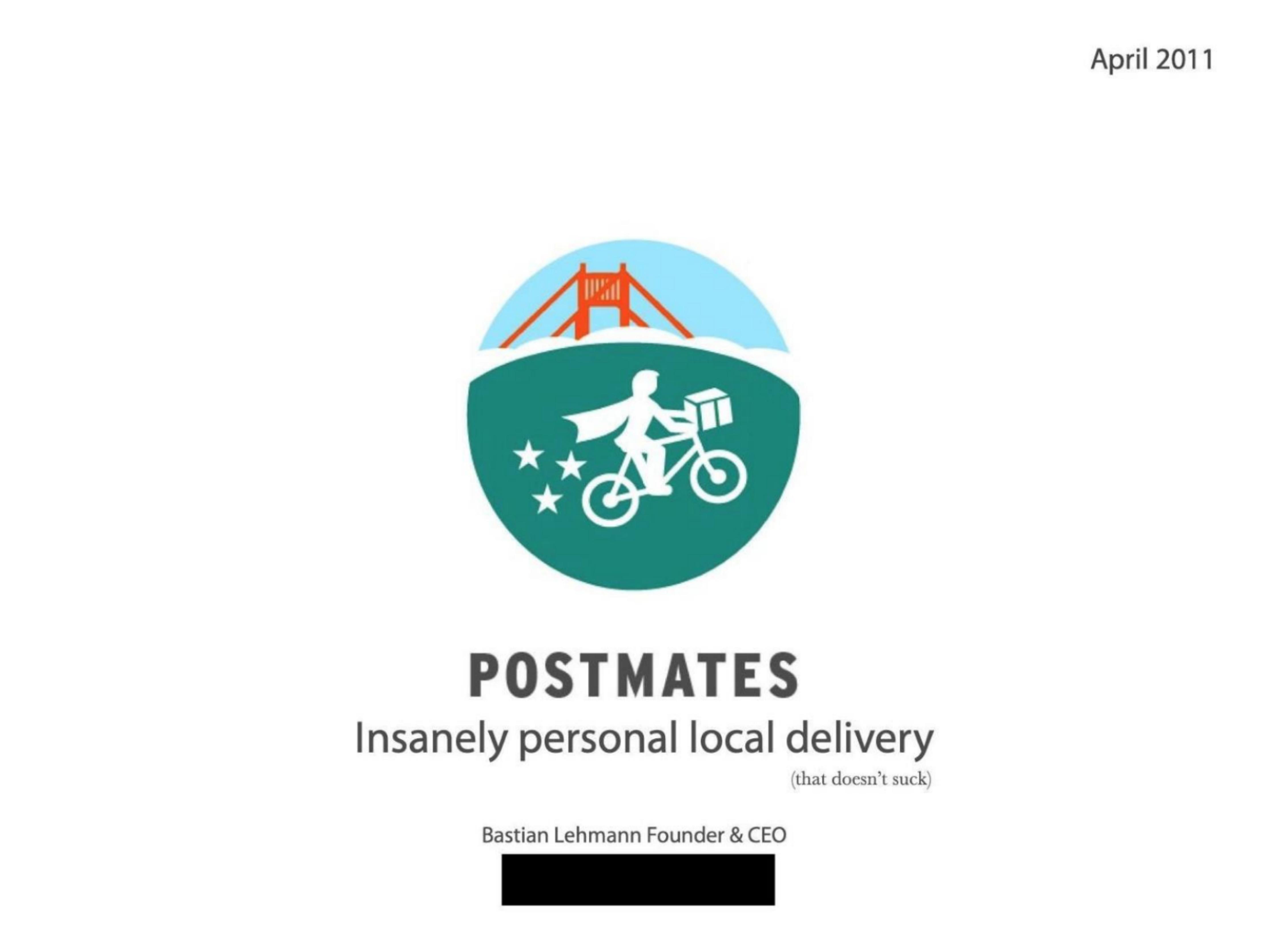 Postmates pitch deck cover