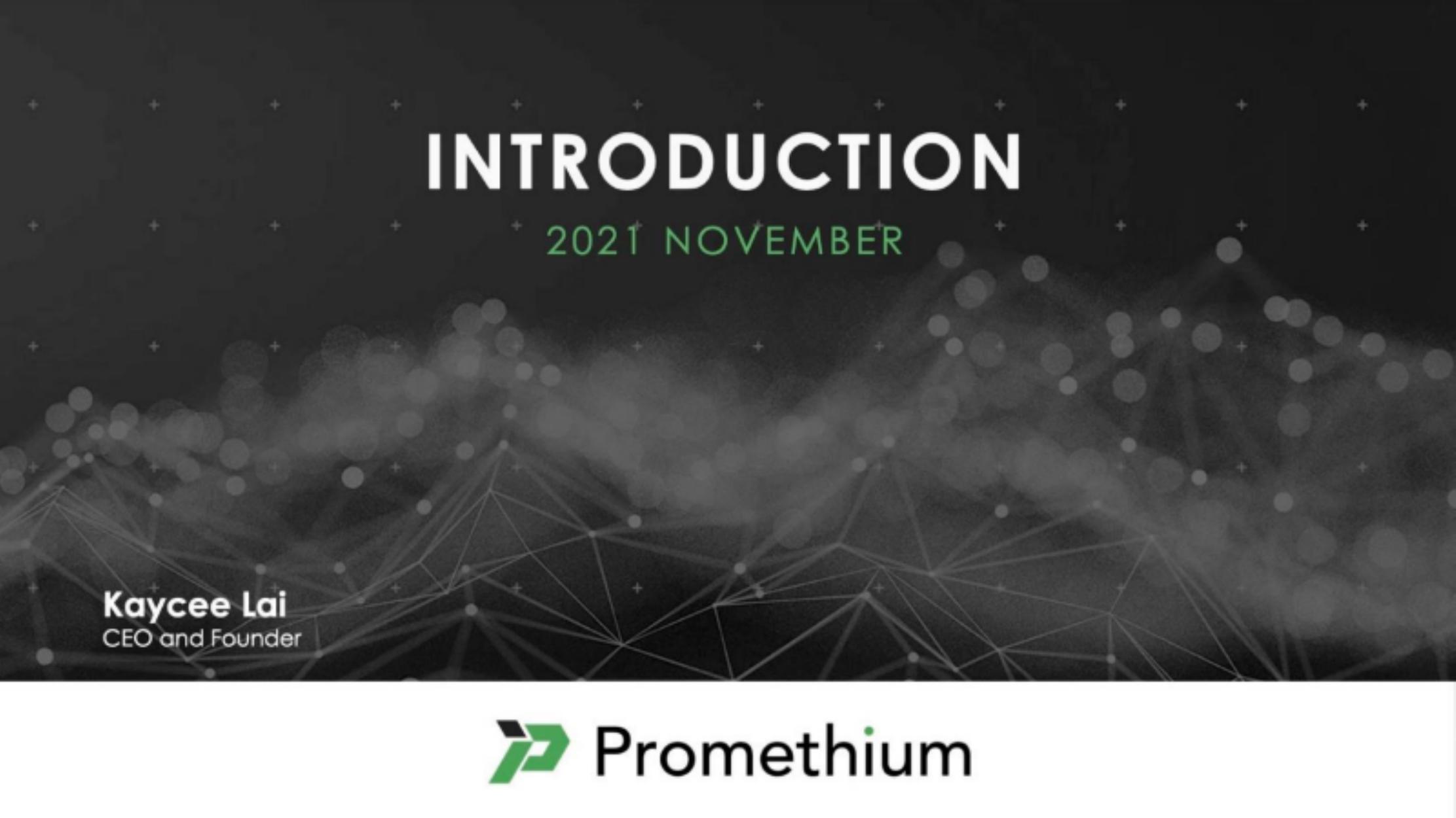 Promethium pitch deck cover