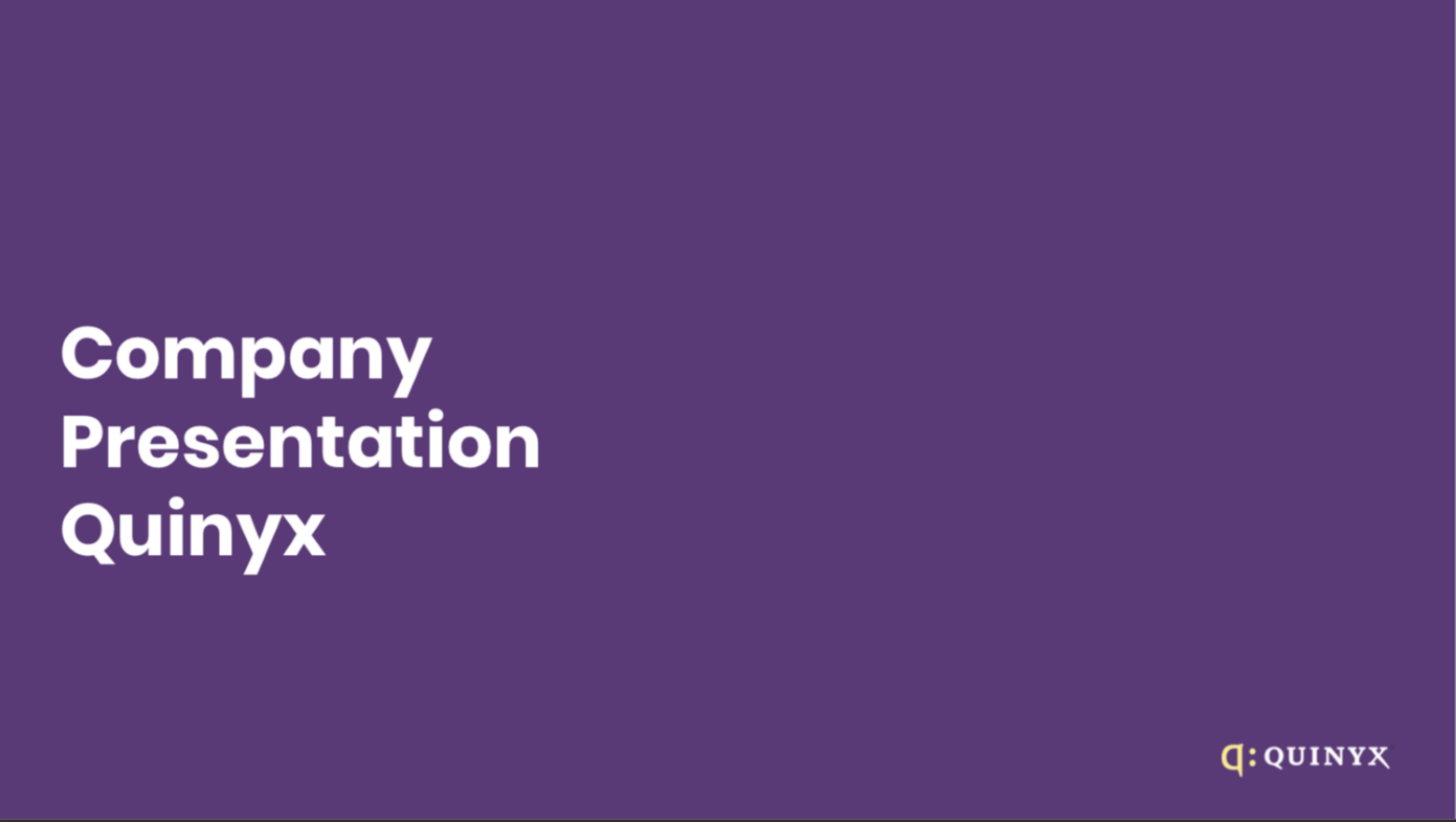 Quinyx pitch deck cover
