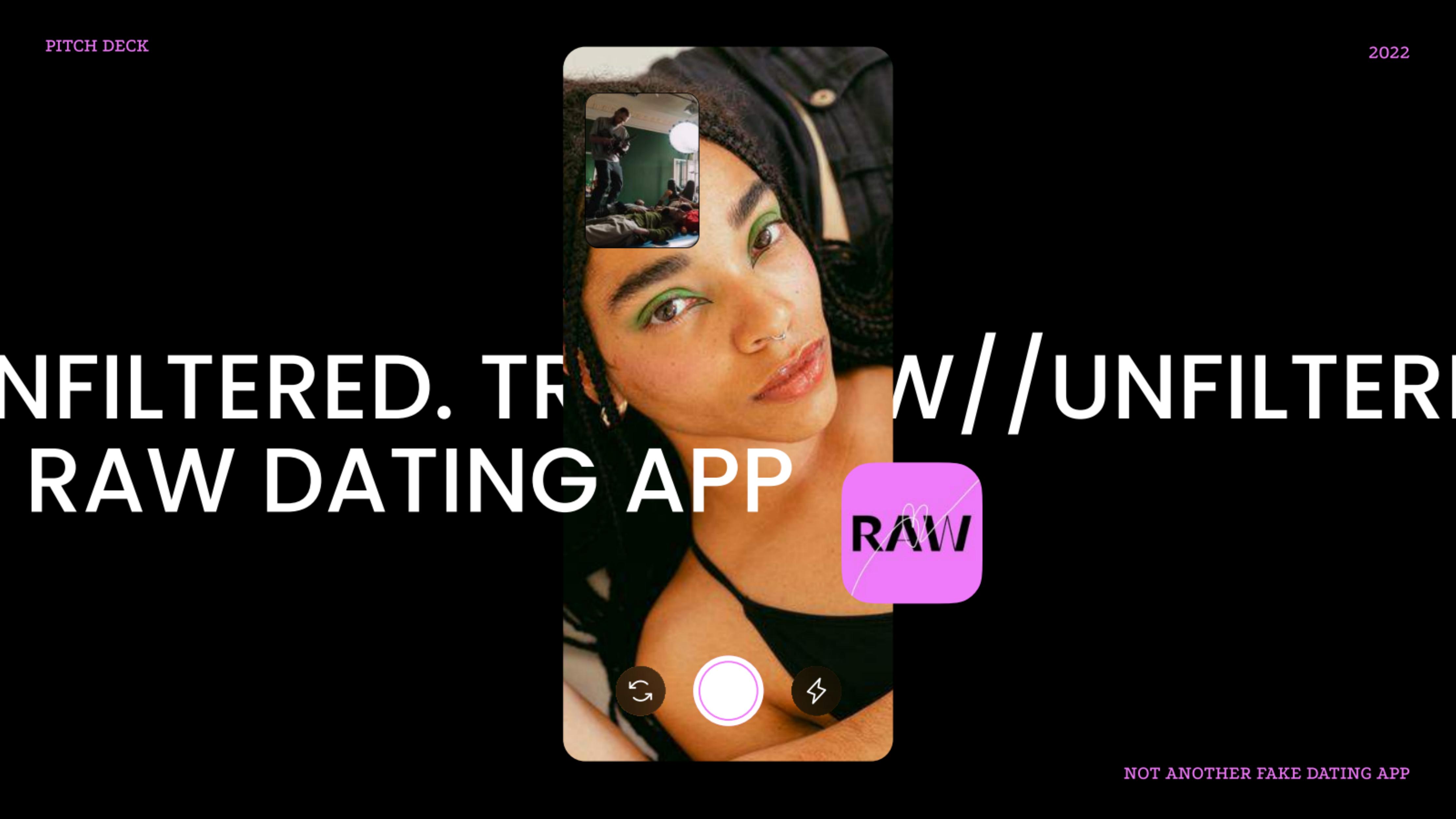 RAW Dating App pitch deck cover