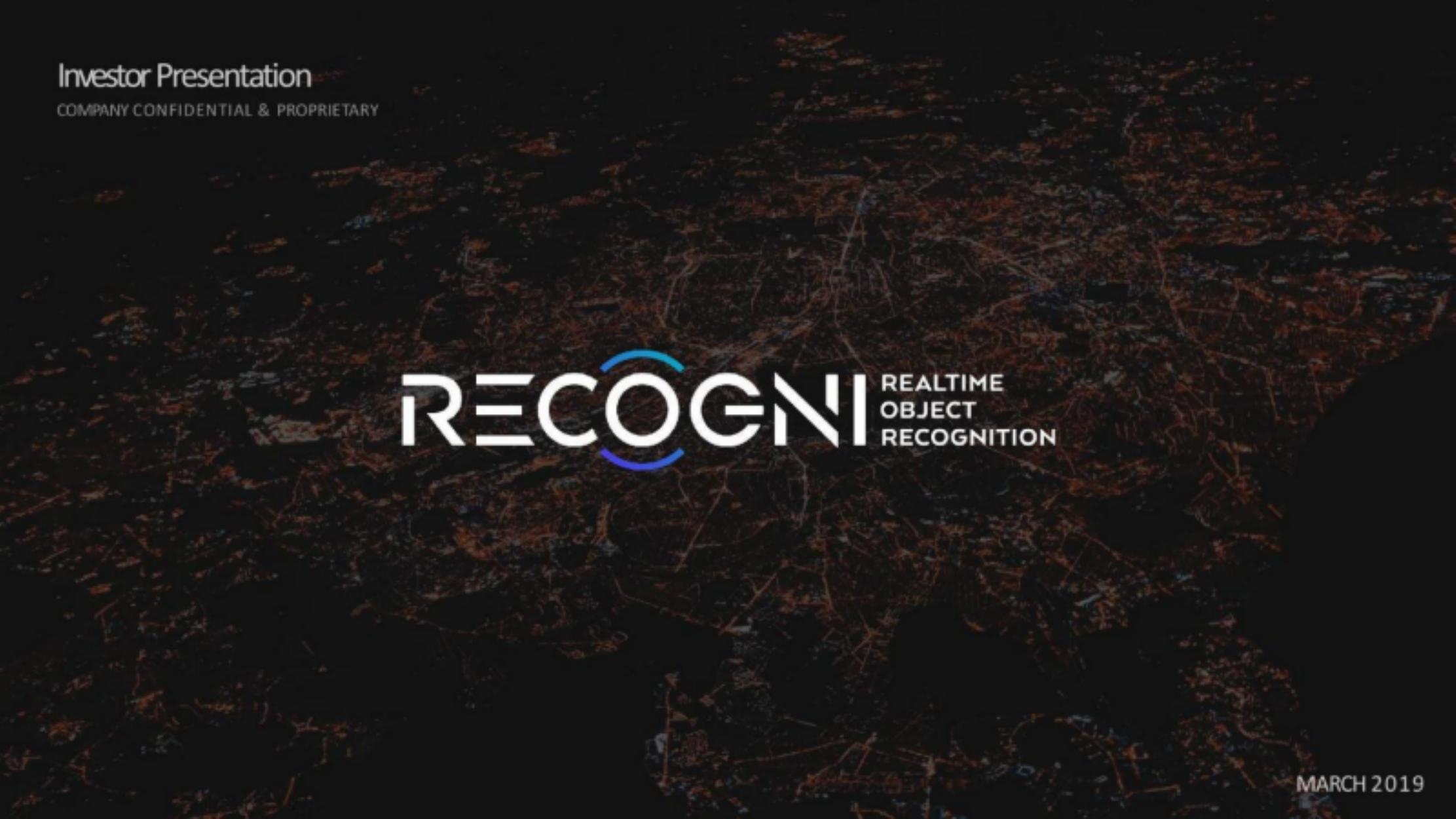 Recogni pitch deck cover