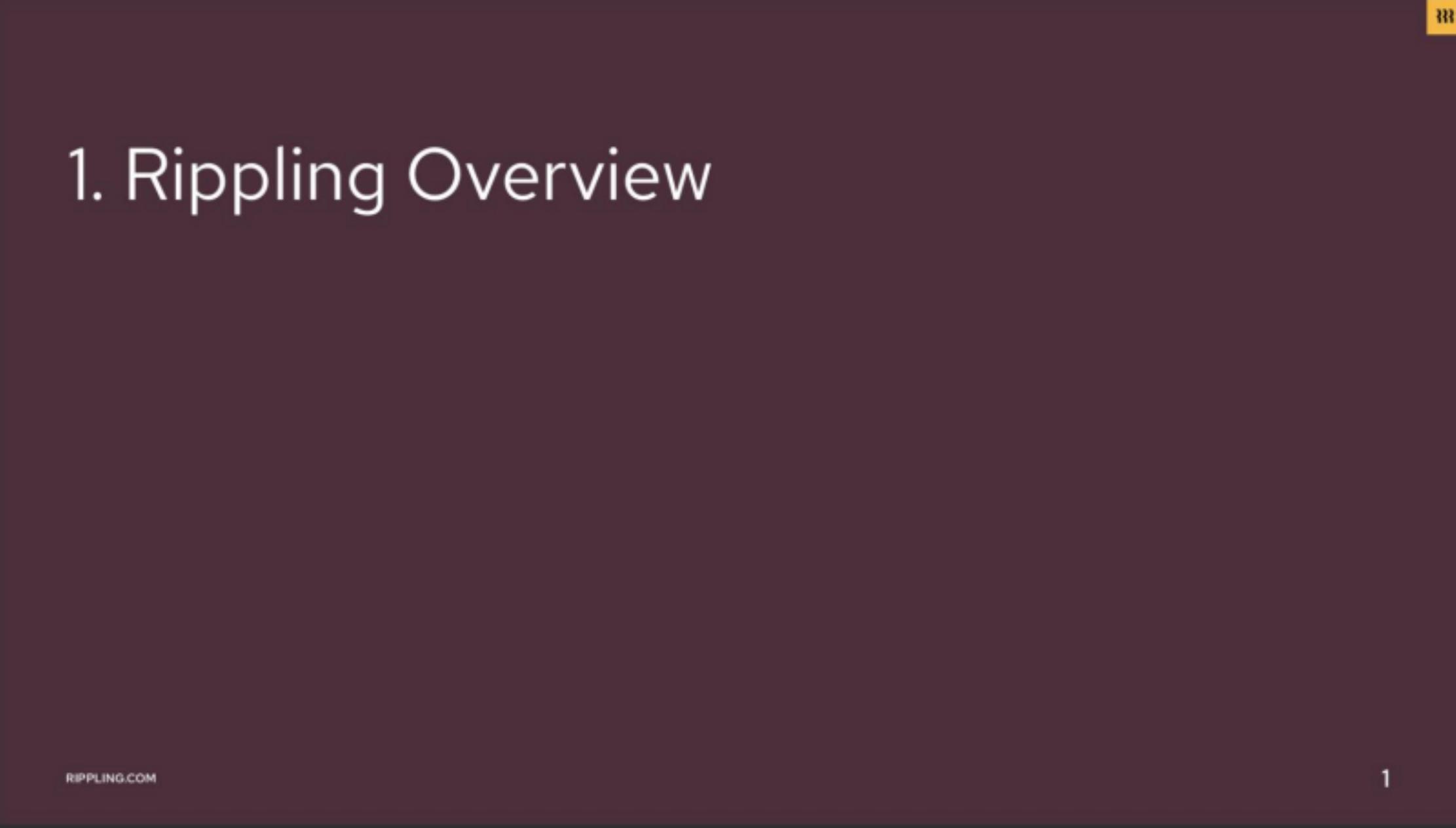 Rippling (Series B) pitch deck cover