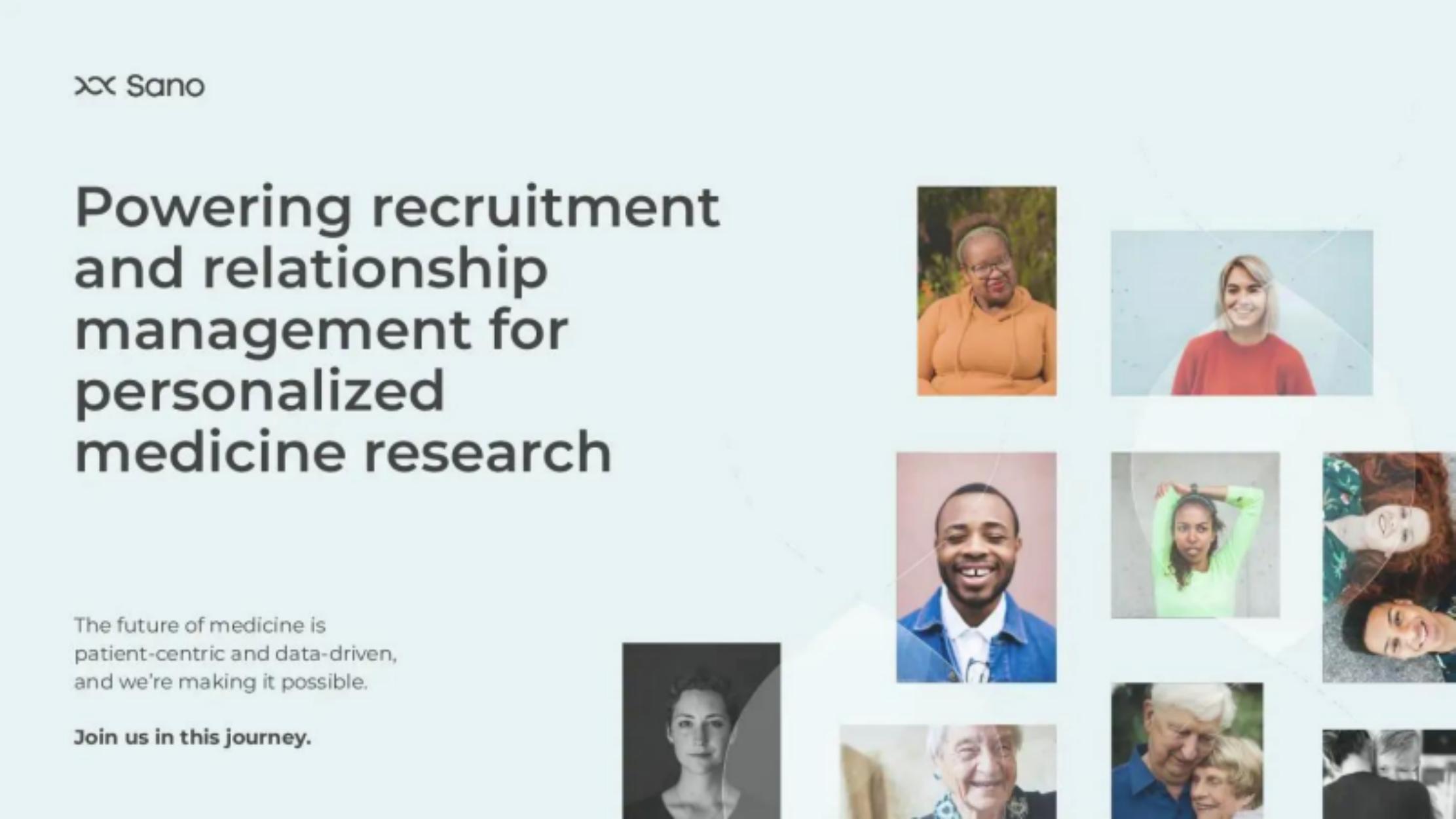 Sano Genetics pitch deck cover