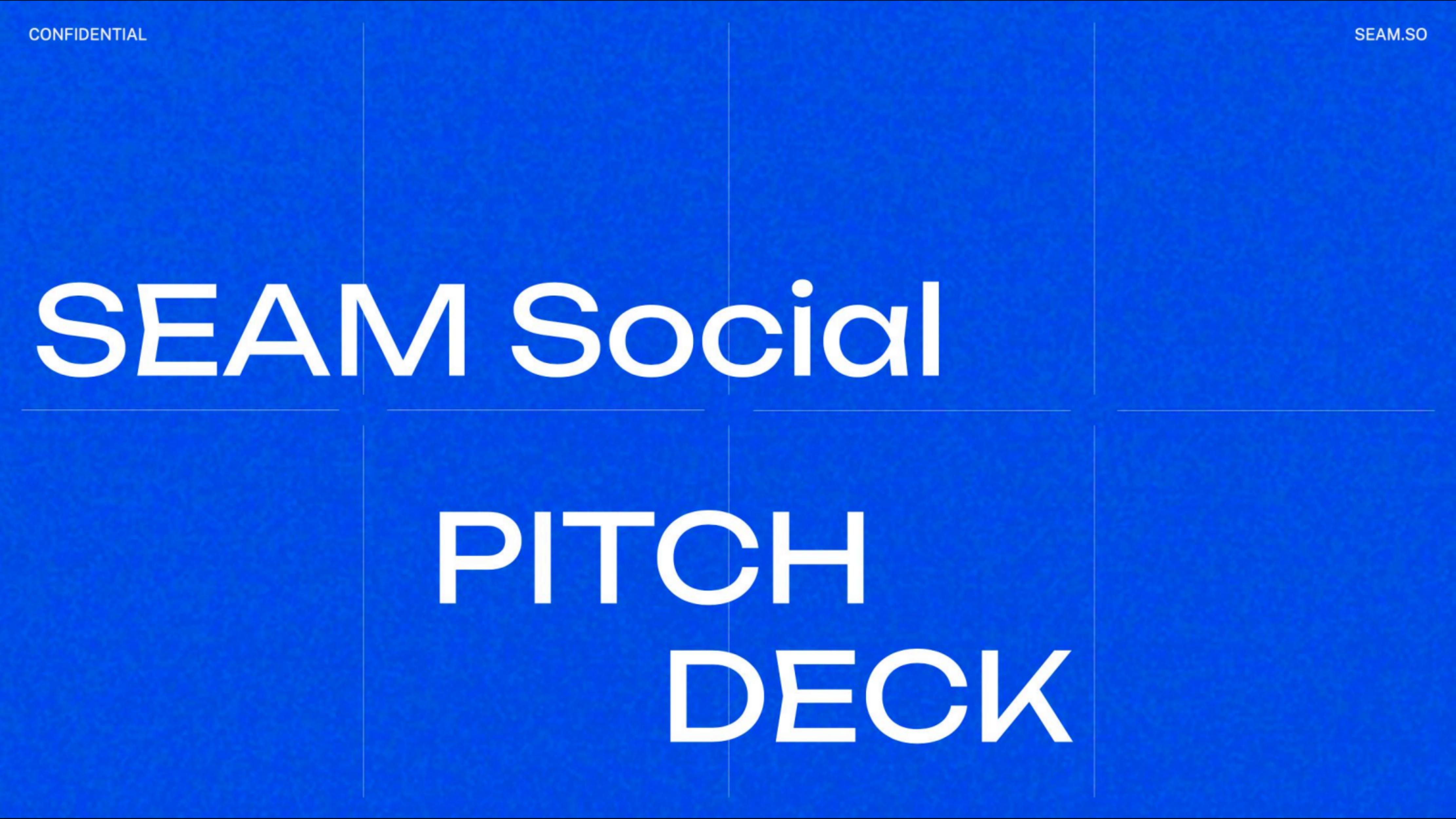 Seam Social pitch deck cover