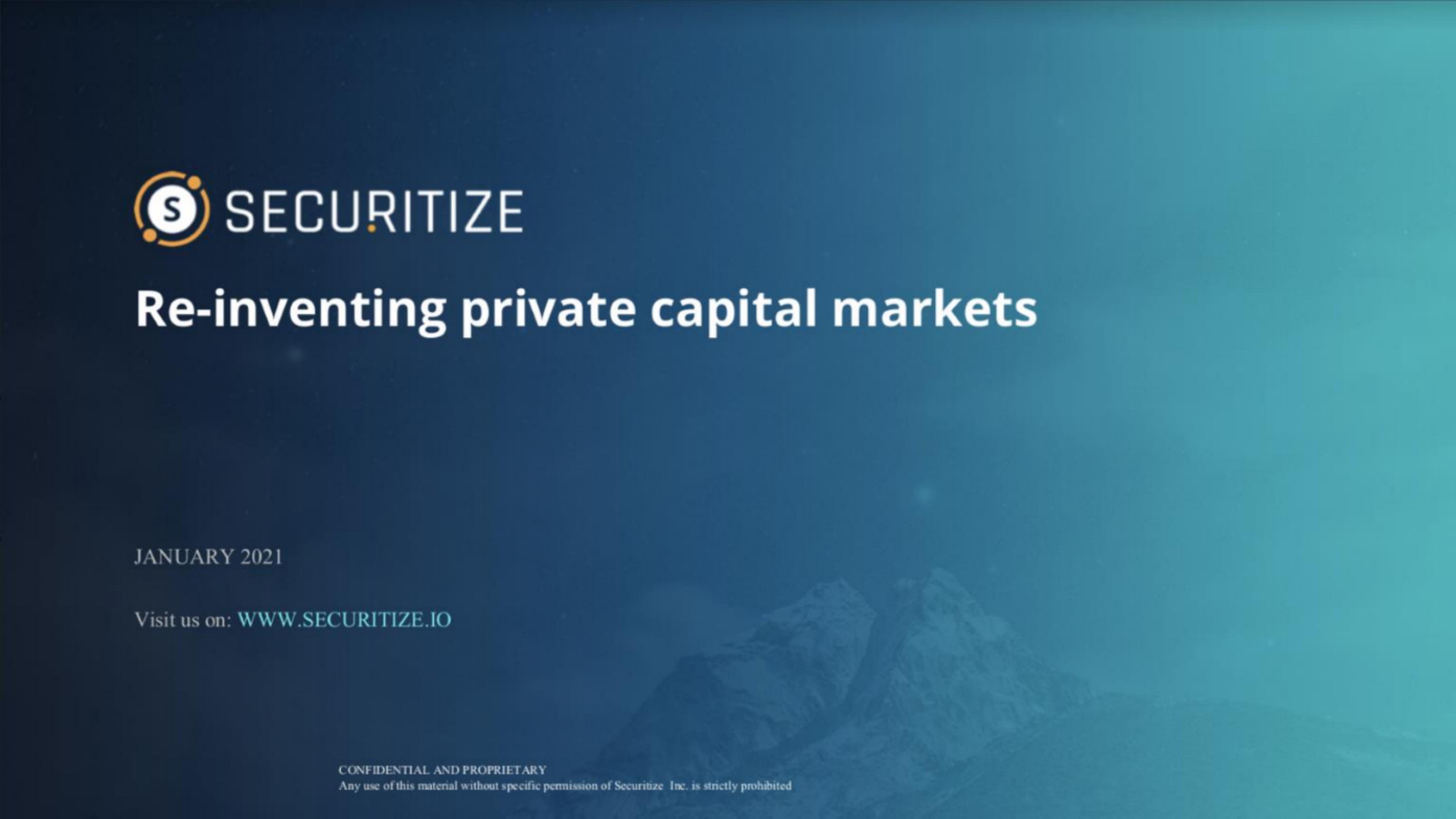 Securitize pitch deck cover
