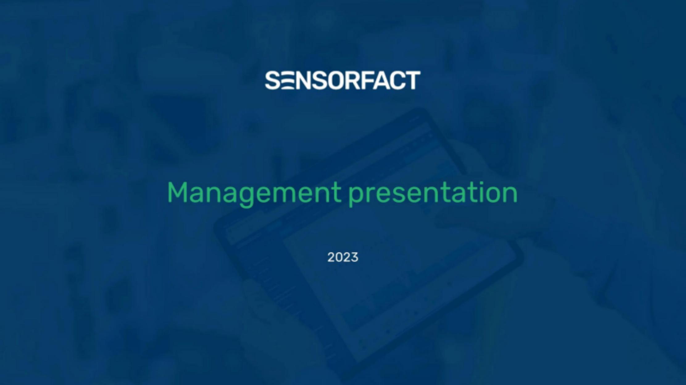 Sensorfact pitch deck cover