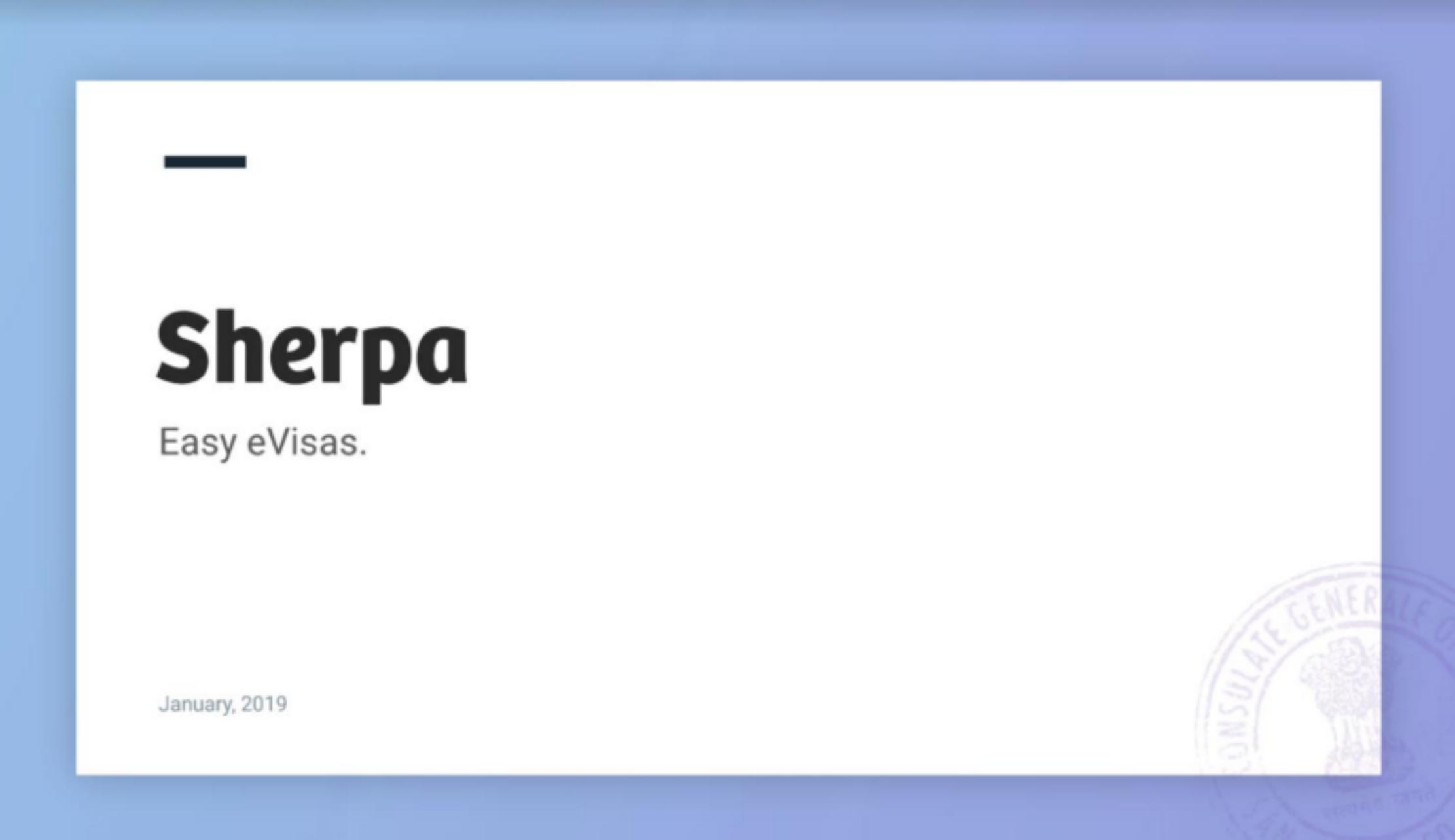 Sherpa pitch deck cover