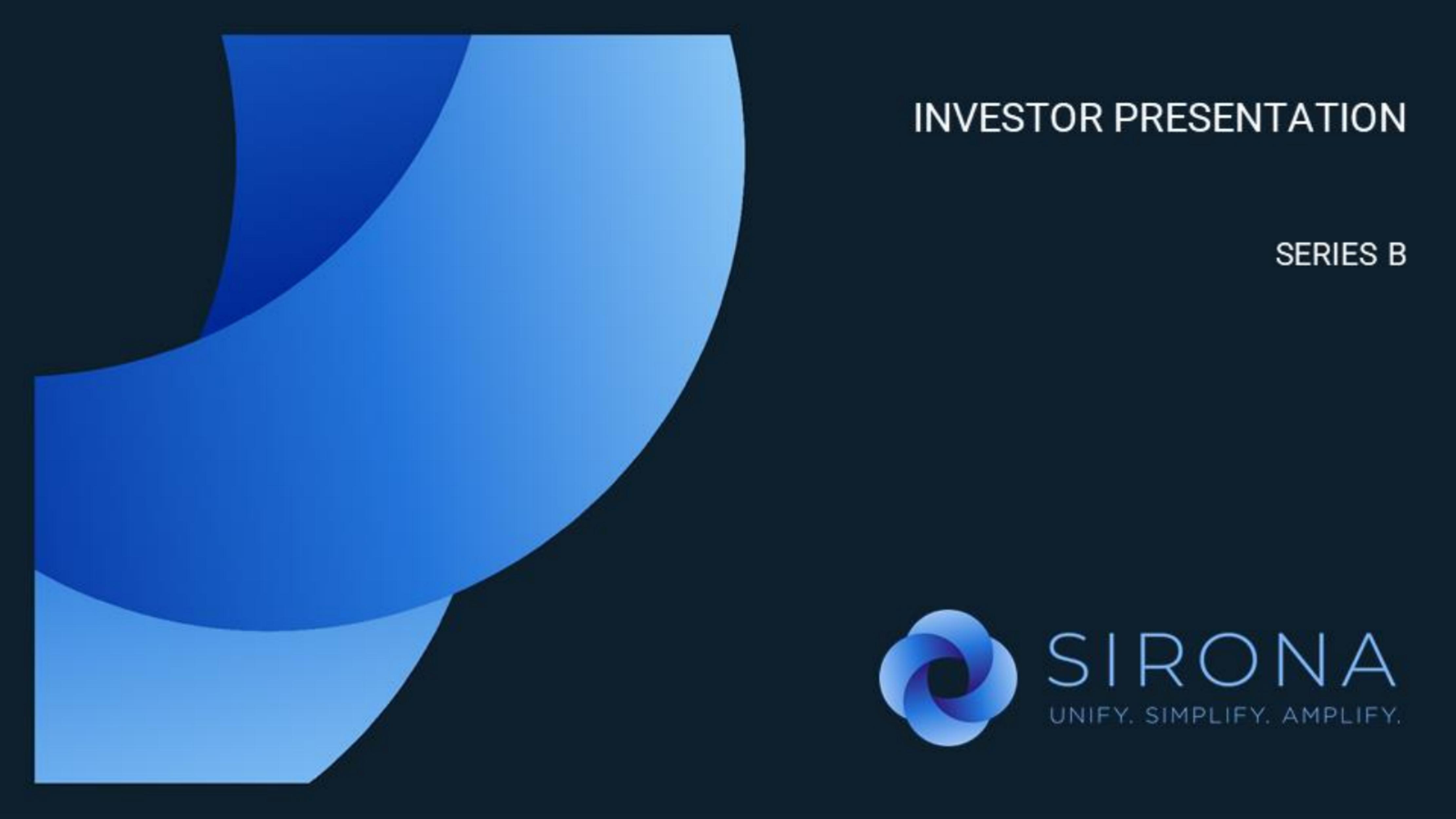 Sirona Medical pitch deck cover
