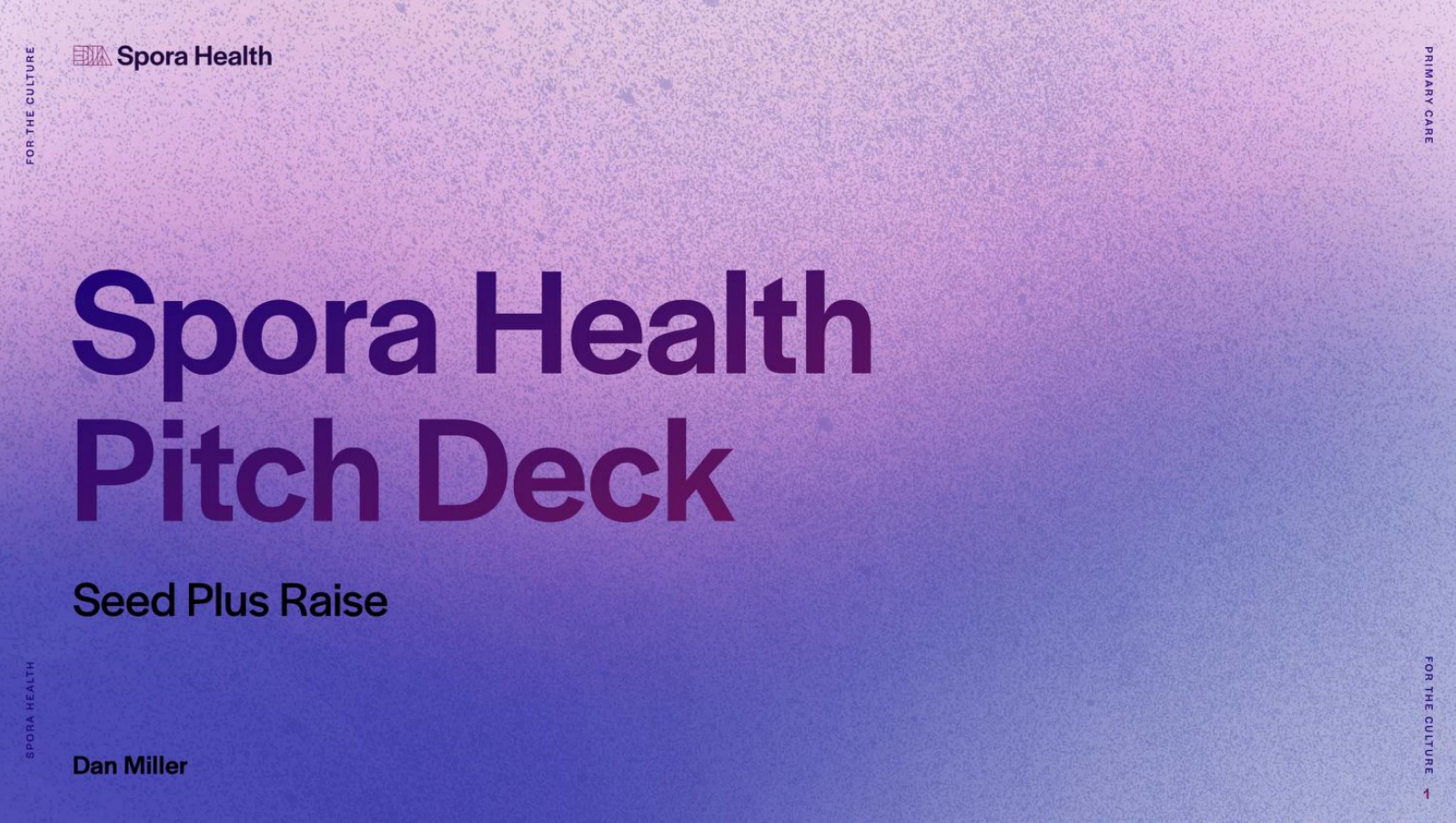 Spora Health pitch deck cover