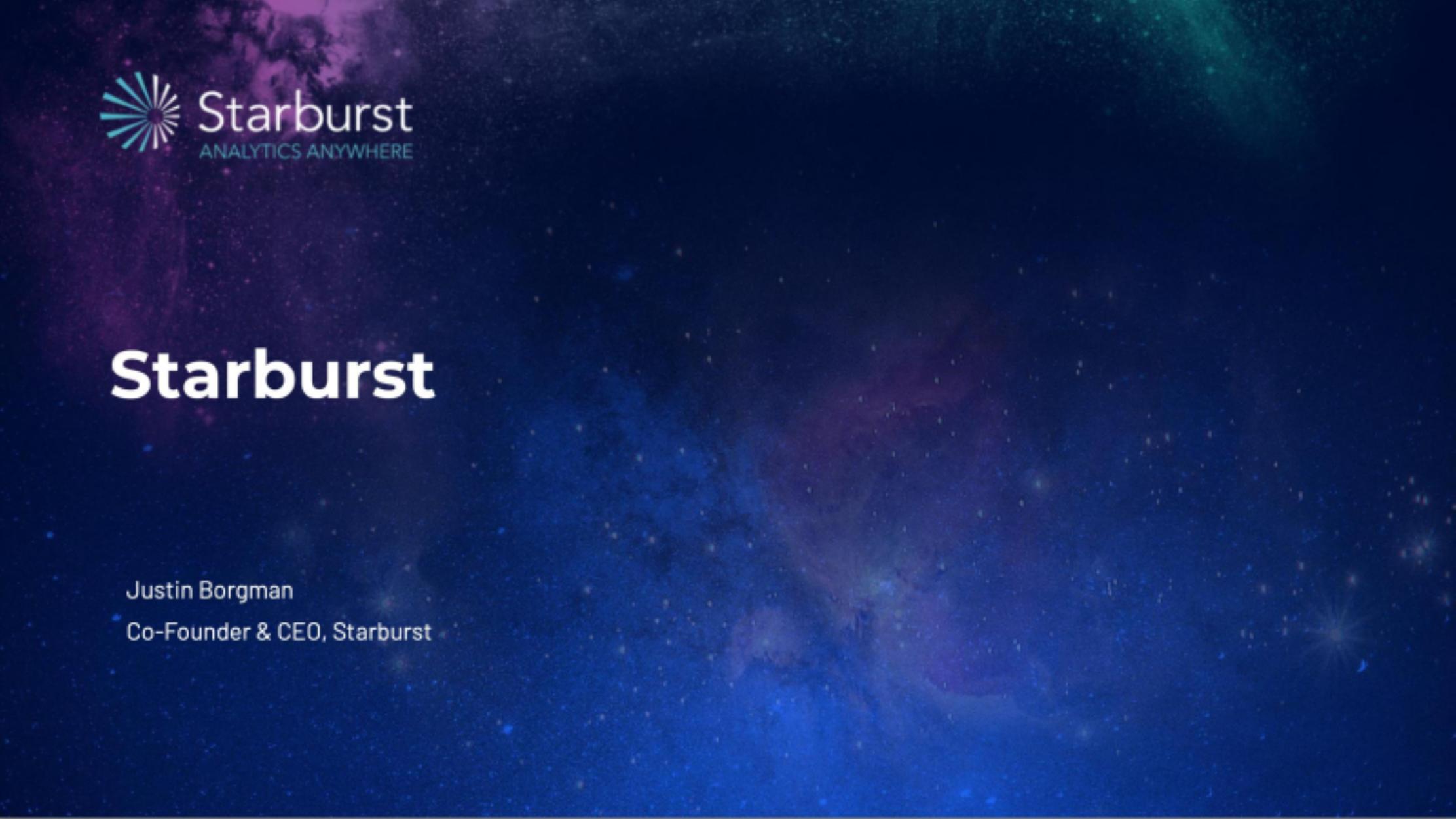 Starburst pitch deck cover