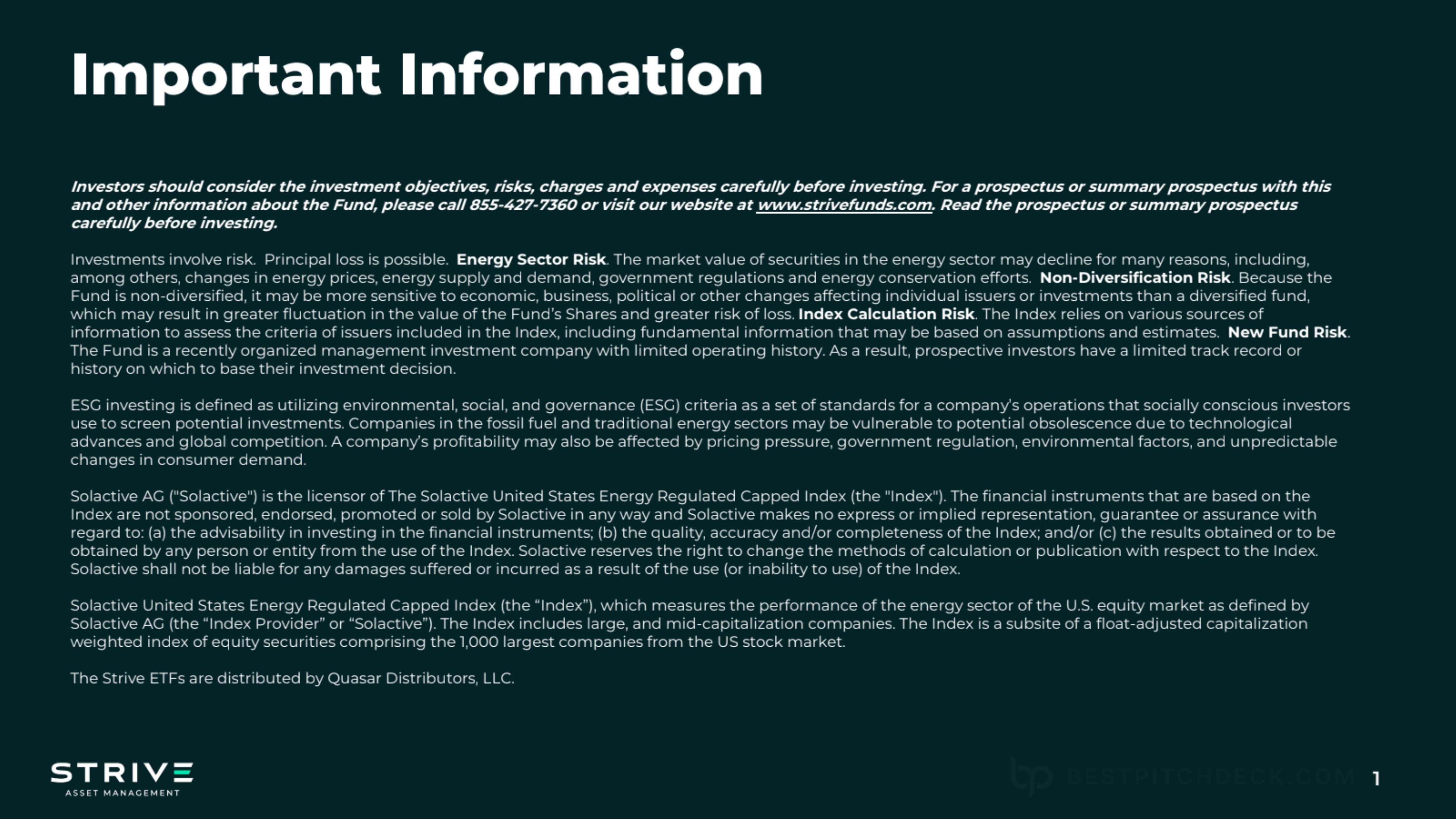 Strive Asset Management pitch deck cover